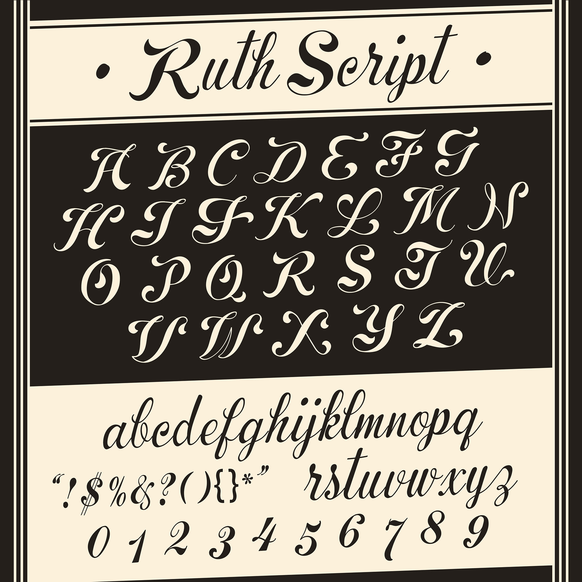 Ruth Script Specimen Sheet