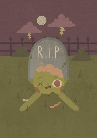 Black and Green Zombie custom token card