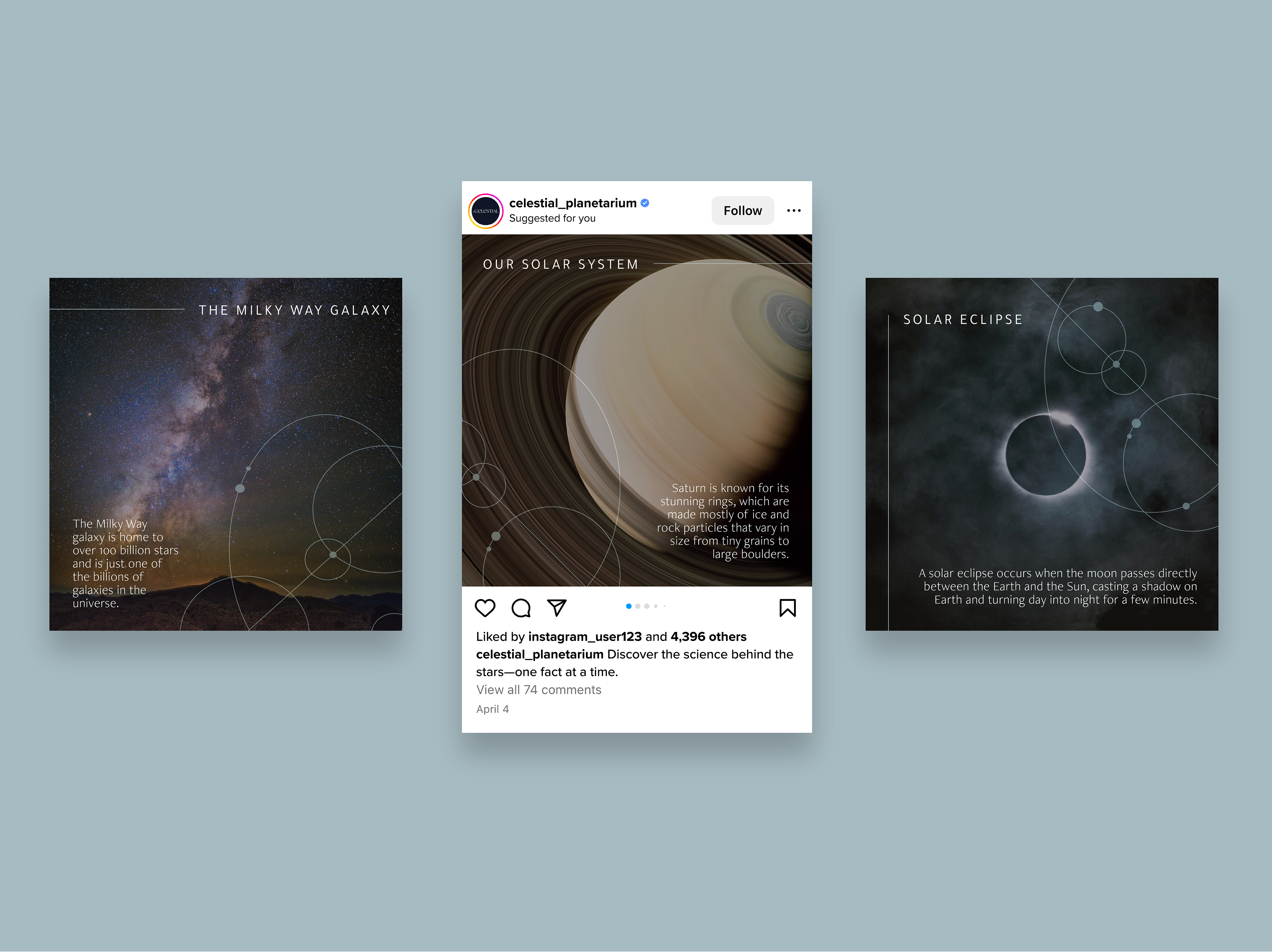 Close up of three infographic Instagram posts.