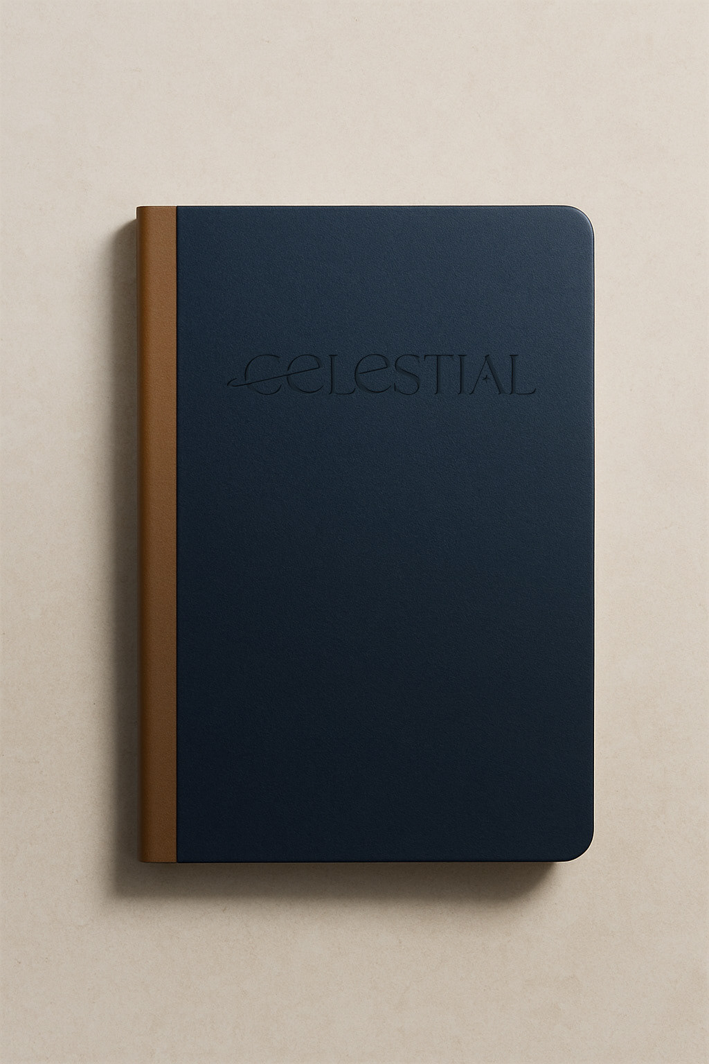 Stationery notebook with Celestial logo embossed onto the cover.