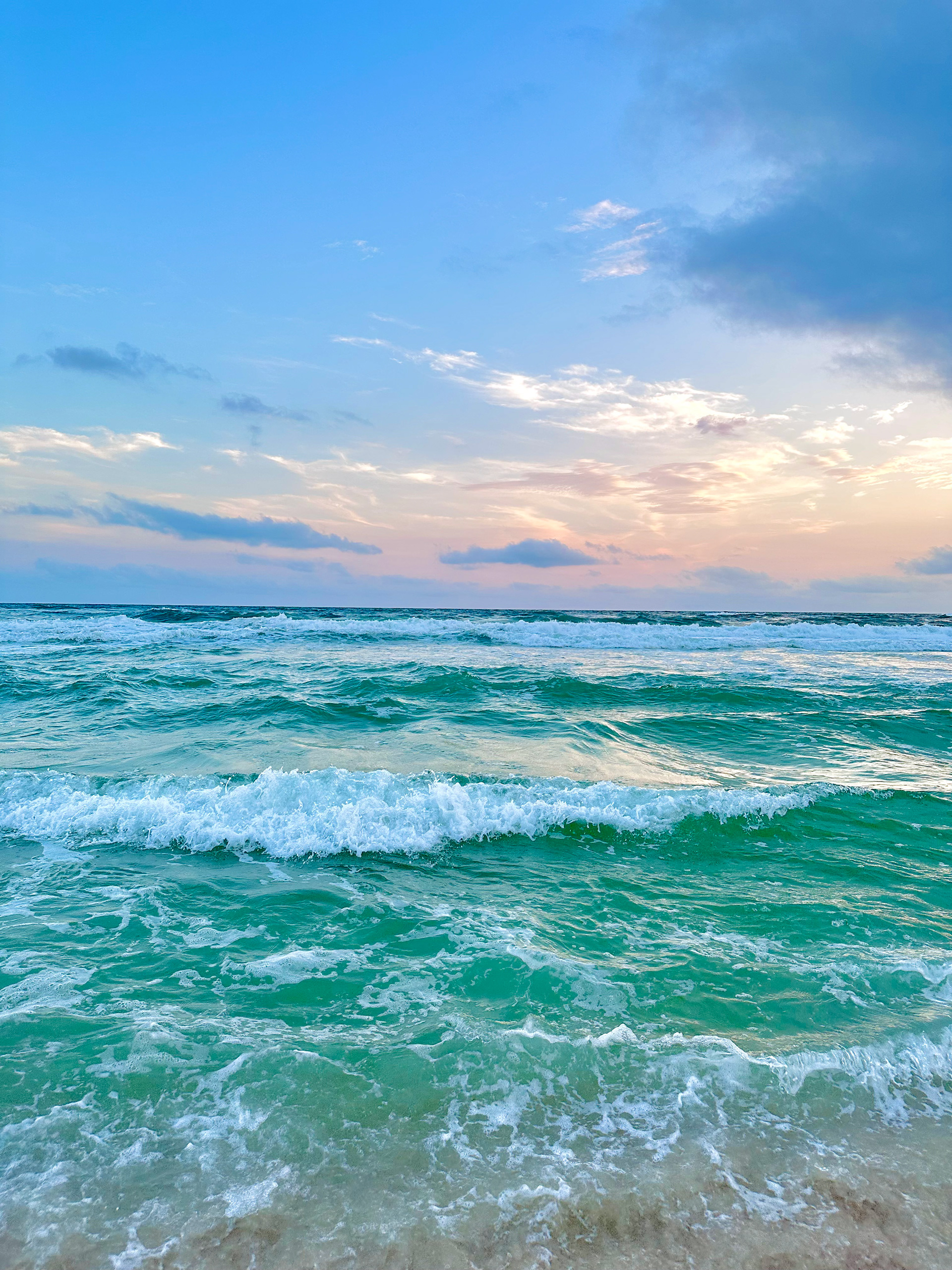 Photograph of a colorful beach scene.