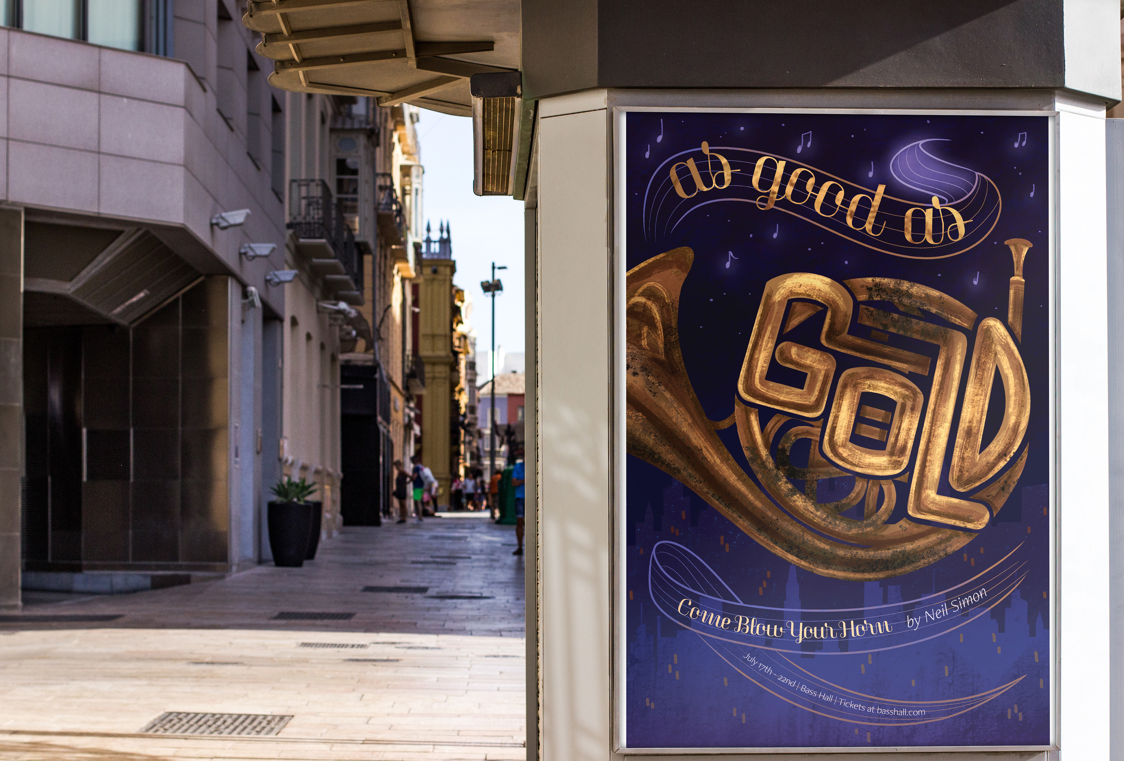 Poster advertisment on a city street.