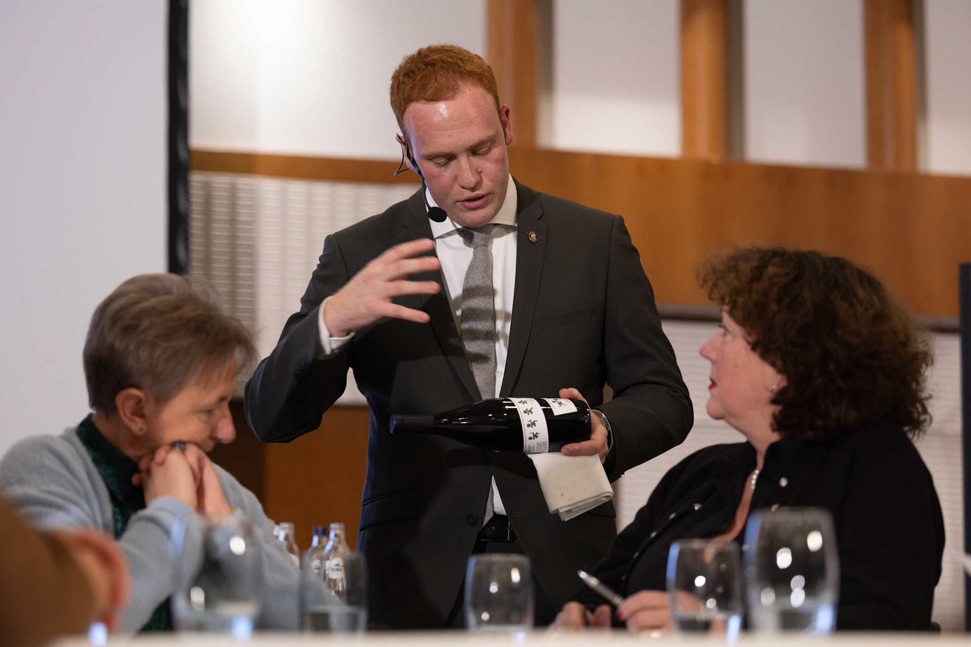 20231112 ANTWERP, BELGIUM Radisson Blu Astrid Hotel, final Best Sommelier of Belgium. Three candidates emerged from a pool of 14 in the semi-final, and the finalist is yet to be Jeno Del TurcoAfter six practical tests that assessed participants' extensive knowledge, craftsmanship, and ability to handle stress, it was revealed that Del Turco Jeno emerged as the ultimate winner. Employed at restaurant – Le Chalet de la Fôret** will proudly carry the title not just for this year but throughout his entire professional career, as the title is a one-time achievement. The annual competition is organized by the Belgian Sommeliers Guild, with a distinguished jury comprising influential figures from the wine industry, past winners, and international members. This official title, unlike various commercial initiatives, not only comes with a trophy, valuable prizes, and enduring recognition but also opens doors for the winner to compete in European and World Championships. These global competitions are organized by ASI (Association Sommeliers International), currently led by the Belgian William Wouters.