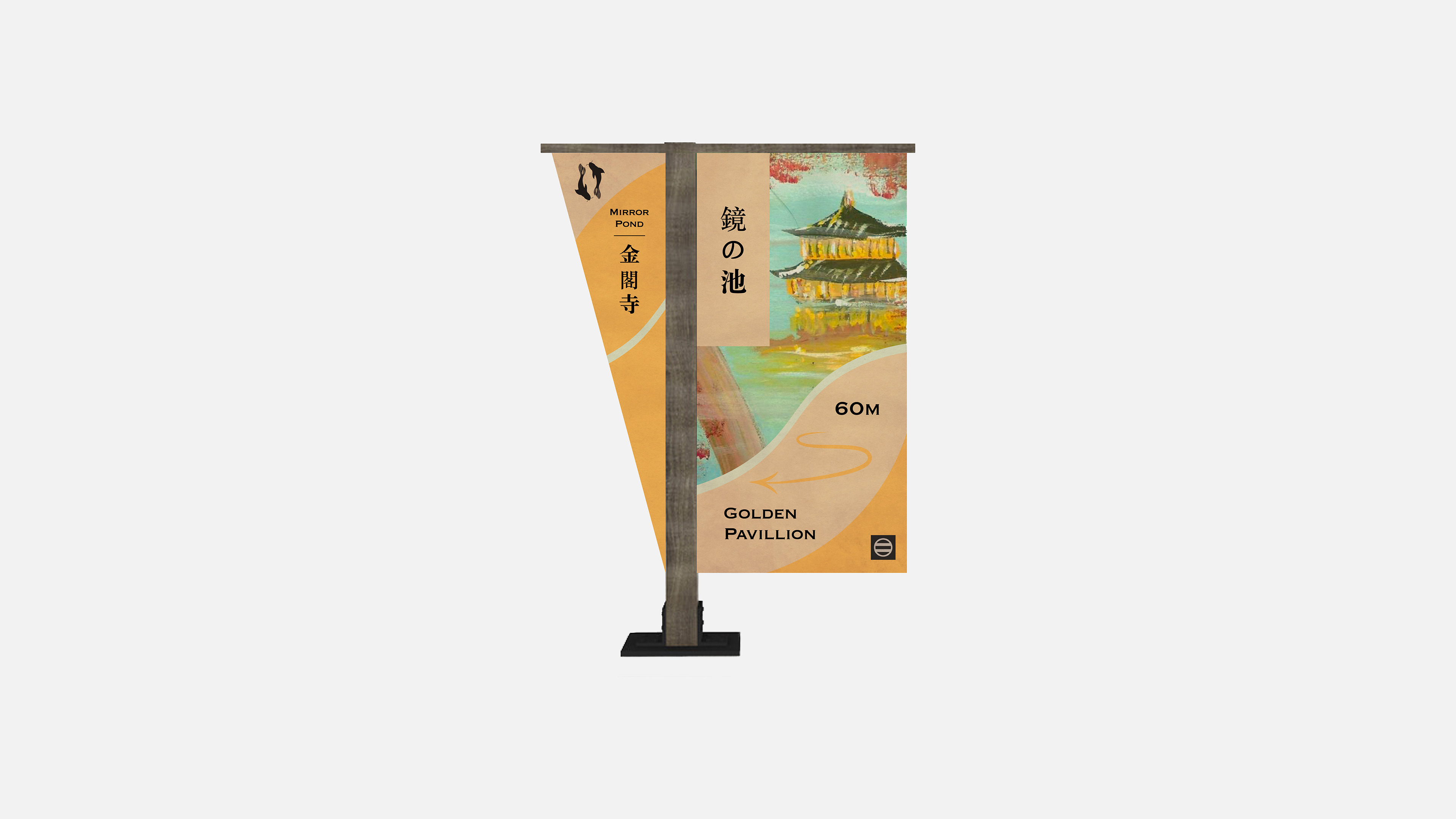 Kinkaku-ji Temple; Golden Pavilion - Wayfinding Concept Design | In Collaboration with Ekaterina Vasilyeva
