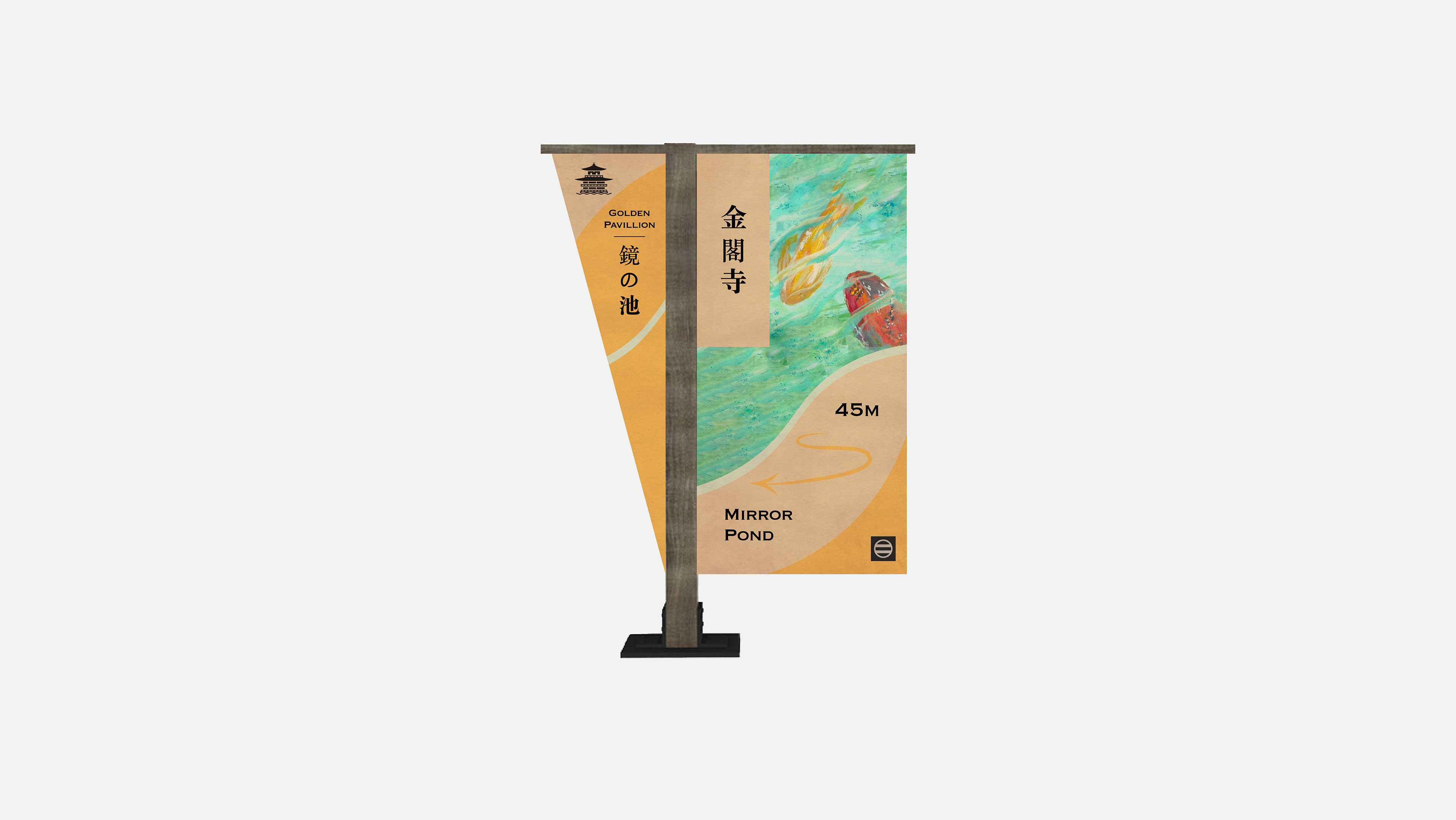 Kinkaku-ji Temple; Golden Pavilion - Wayfinding Concept Design | In Collaboration with Ekaterina Vasilyeva