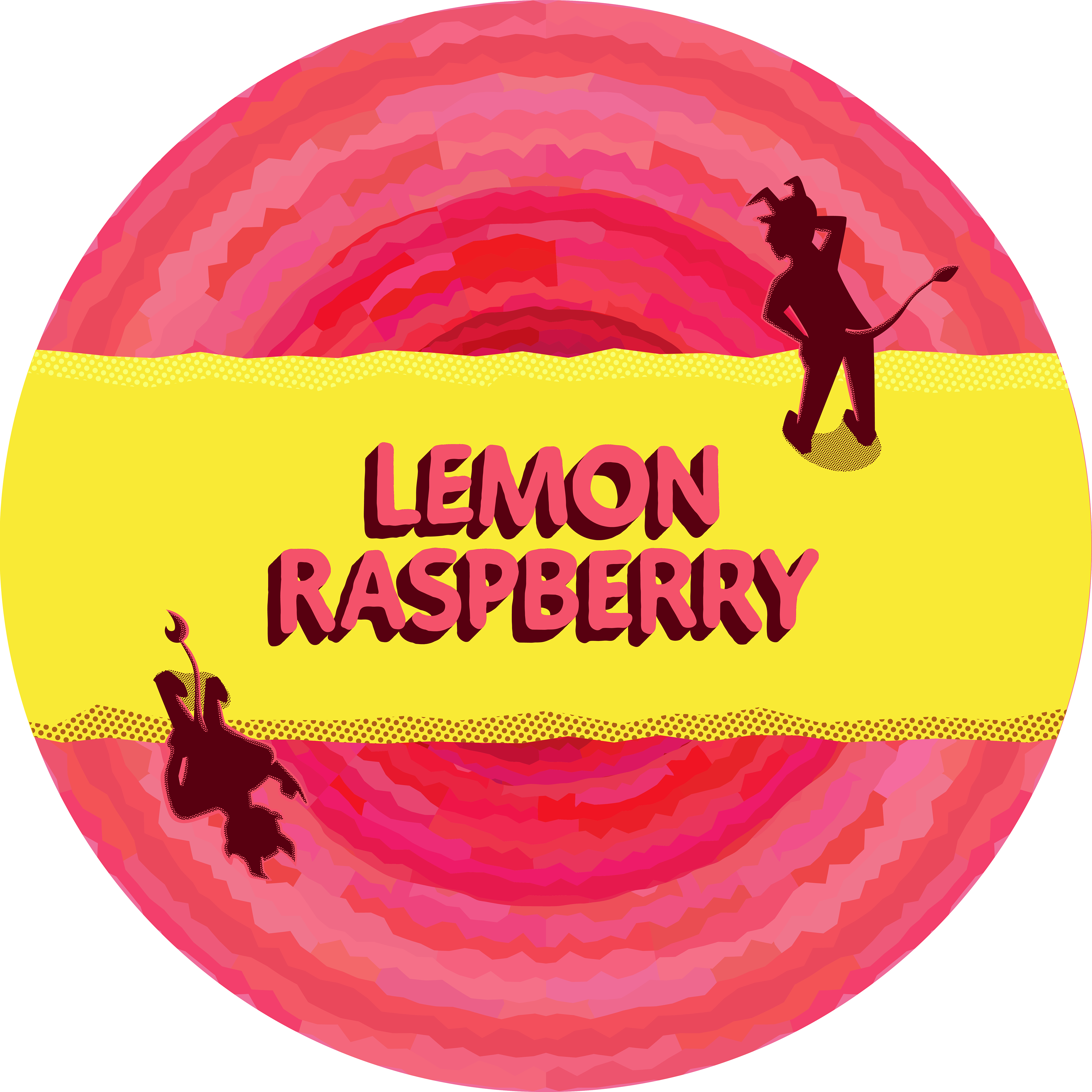 Lid label of lemon raspberry flavor.