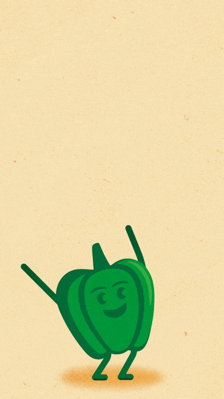 Animation of Farley's pepper character.