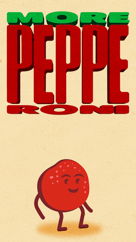 Animation of Farley's pepperoni character.