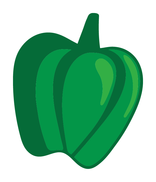 Green pepper illustration.