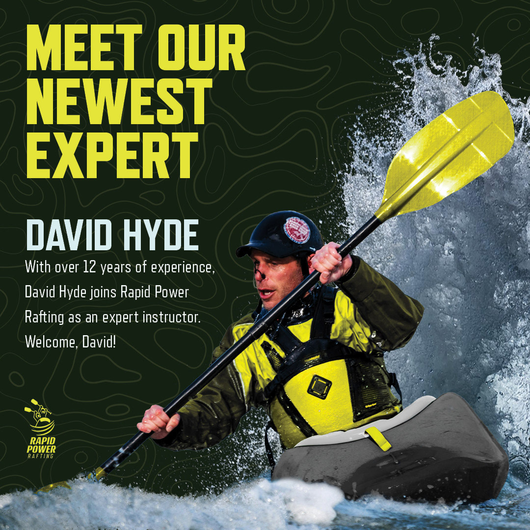 Social media post of a male rafter tackling a large wave.