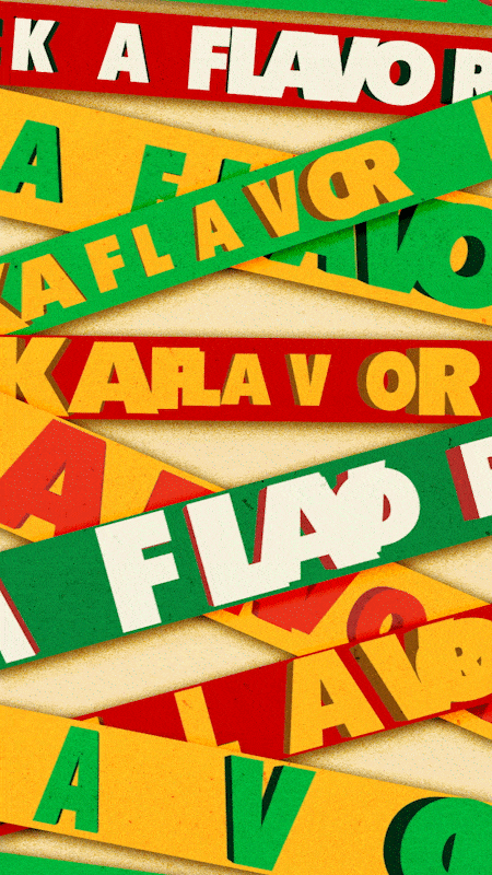 Animated type reading pick a flavor.