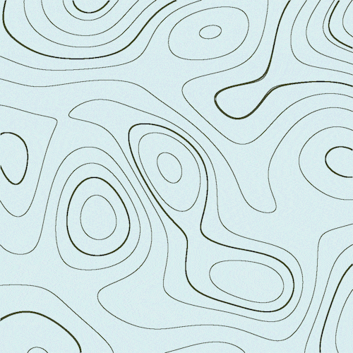 Animated topographic pattern on blue background.