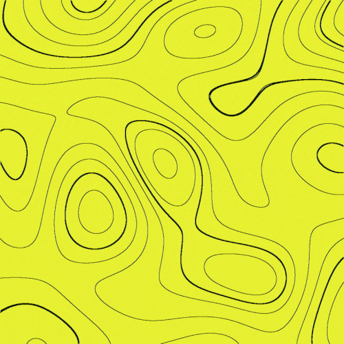 Animated topographic pattern on yellow background.
