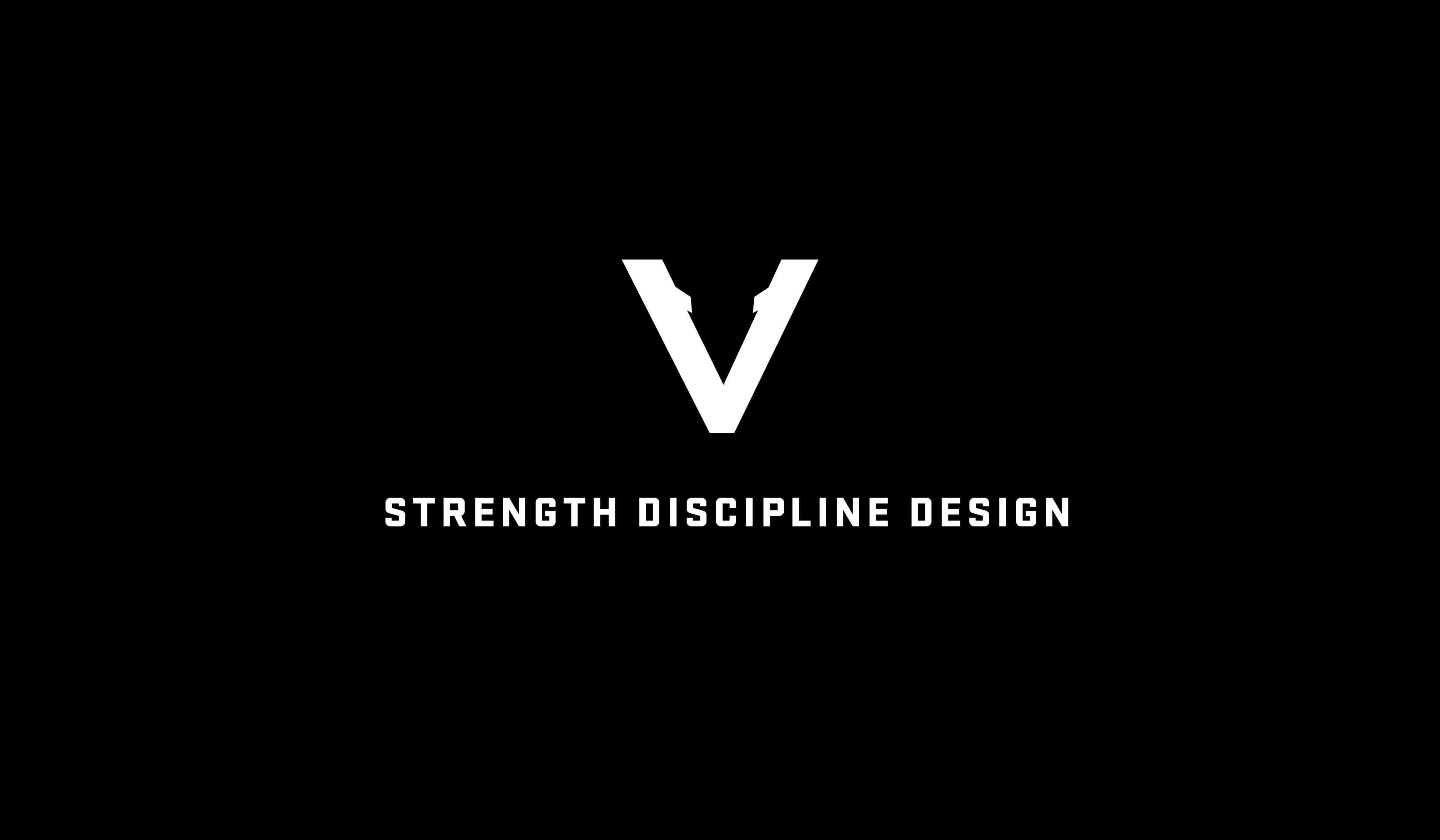 VINCIANI V-Mark with the brand philosophy "Strength, Discipline, Design", representing the core values and visual identity of the House of Vinciani luxury fashion brand.