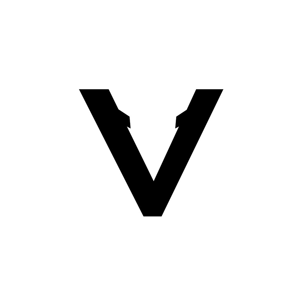 Black Vinciani V-Mark logo on white background with diamond cut details.