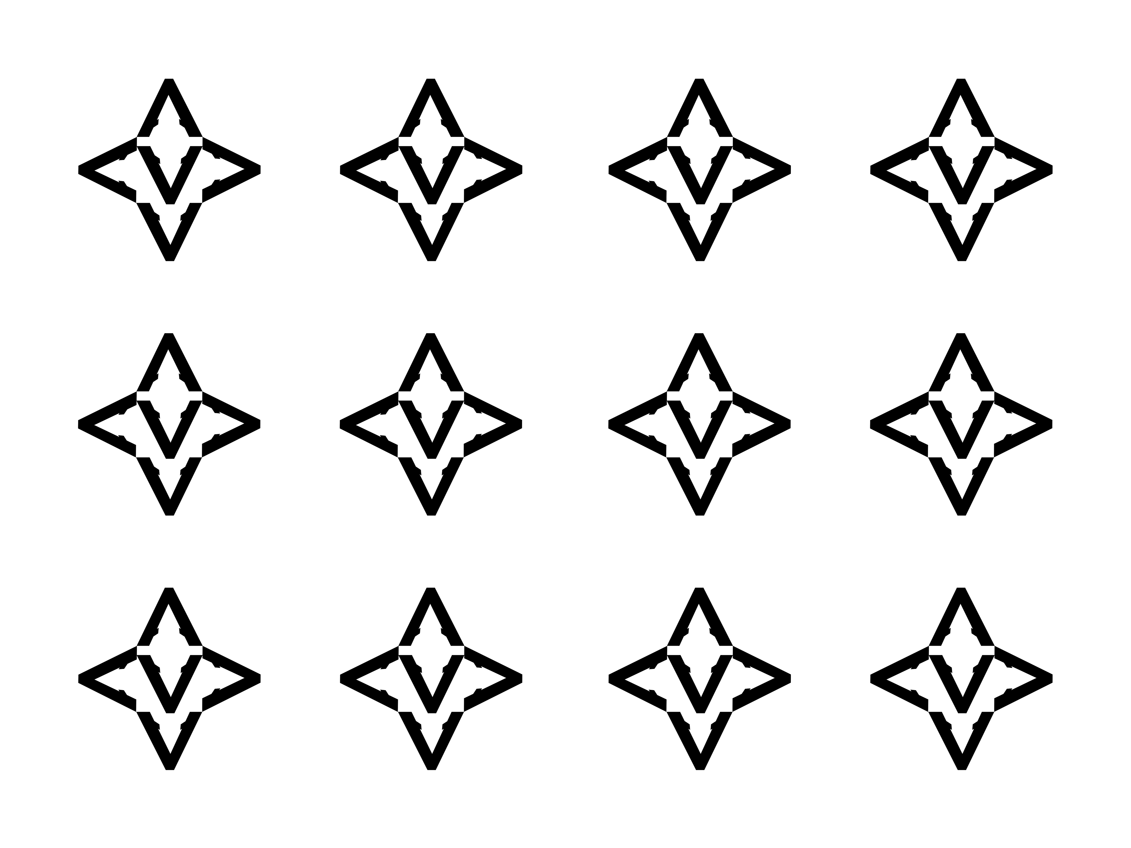 Vinciani House Pattern featuring repeated black geometric V motifs on a white background, developed as part of The House of Vinciani luxury design language.