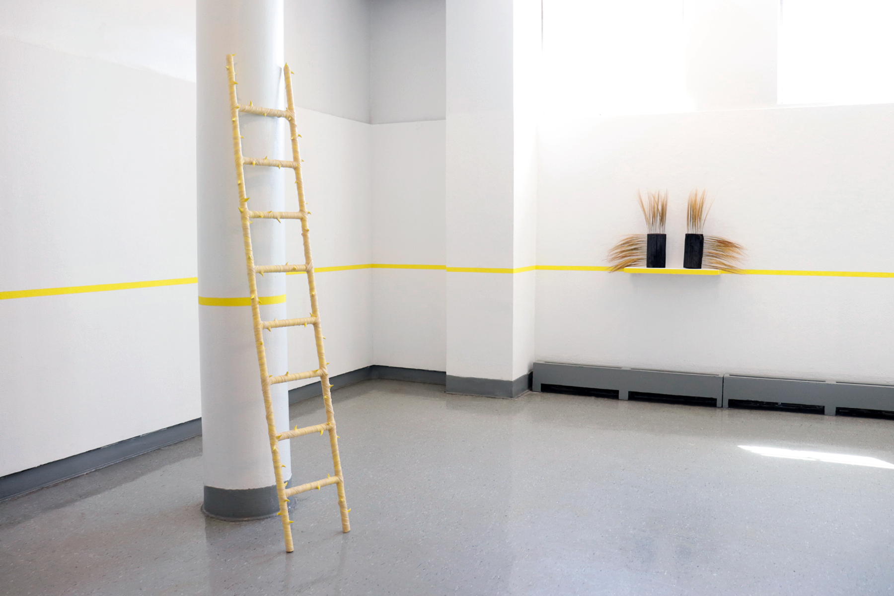 Installation view of "How to Inherit a Hazard" (2023) by Andrius Alvarez-Backus