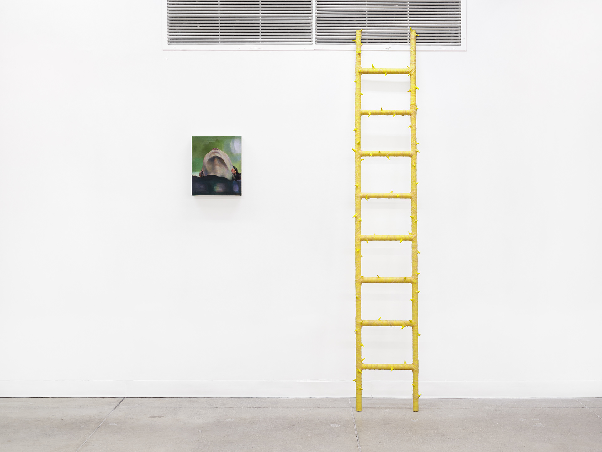 Installation view of "Ordinary Permanence" (2025) by Andrius Alvarez-Backus and Injune Park at MAMA Projects