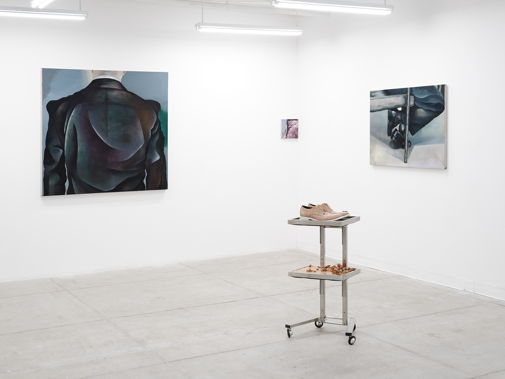 Installation view of "Ordinary Permanence" (2025) by Andrius Alvarez-Backus and Injune Park at MAMA Projects