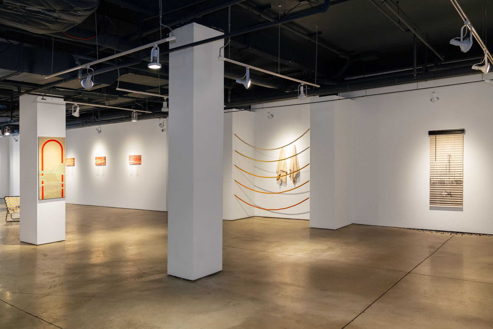 Installation view of "Some Dissemblance Required" by Andrius Alvarez-Backus