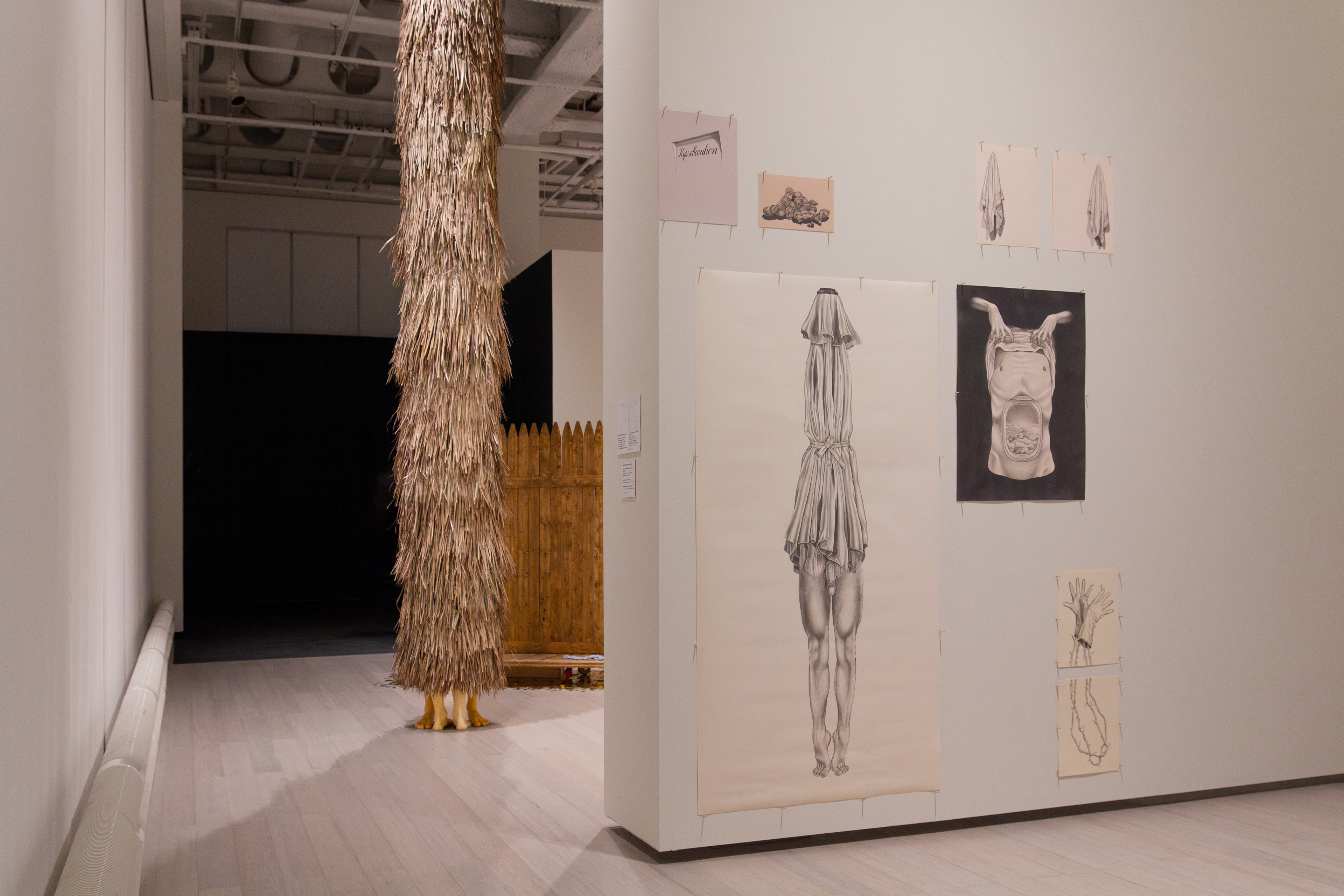 Installation view of MFA Thesis Exhibition by Andrius Alvarez-Backus