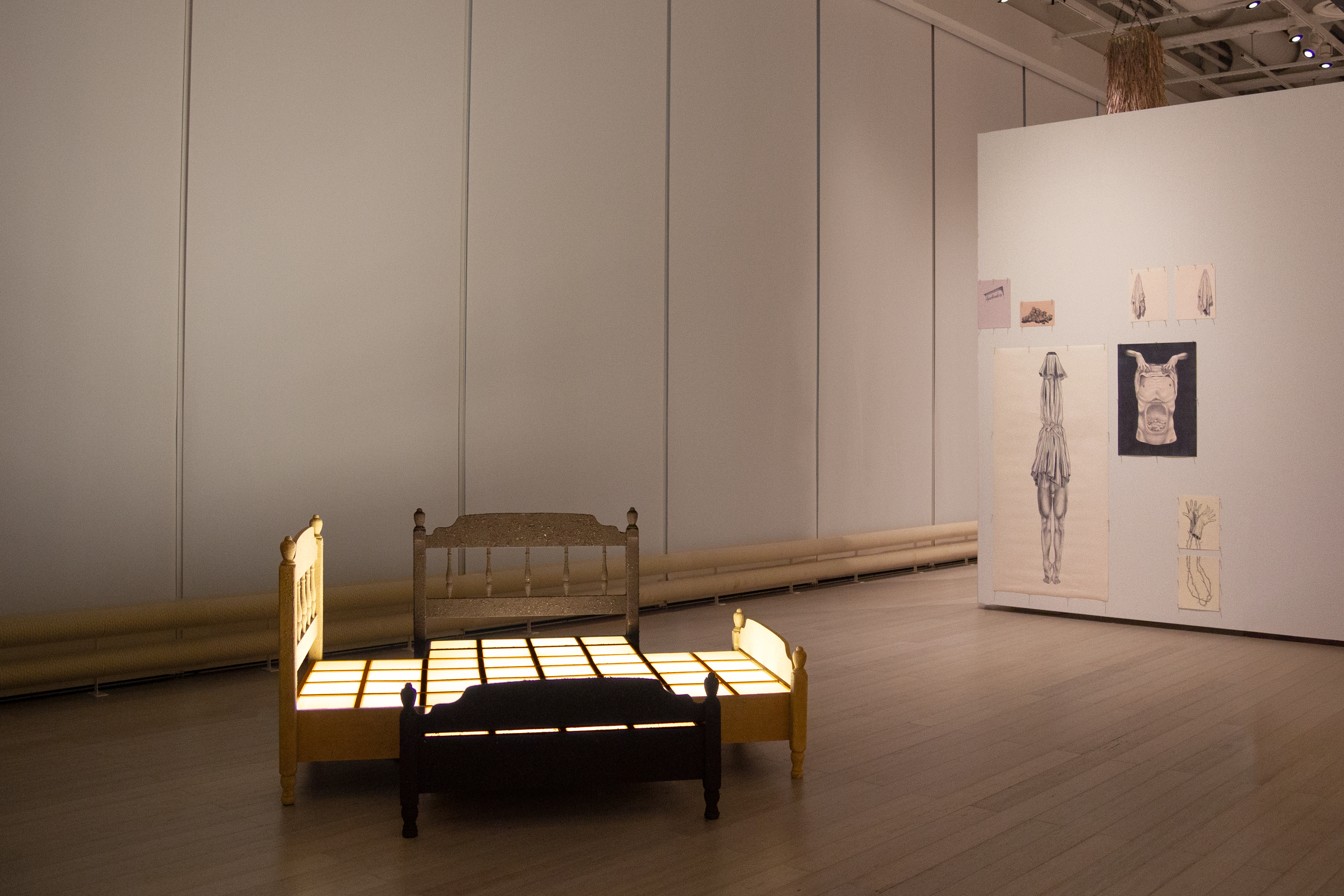 Installation view of MFA Thesis Exhibition by Andrius Alvarez-Backus