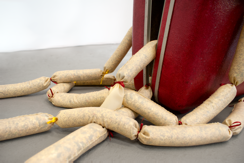 Detail of "Touch Me in the Morning" (2023) by Andrius Alvarez-Backus