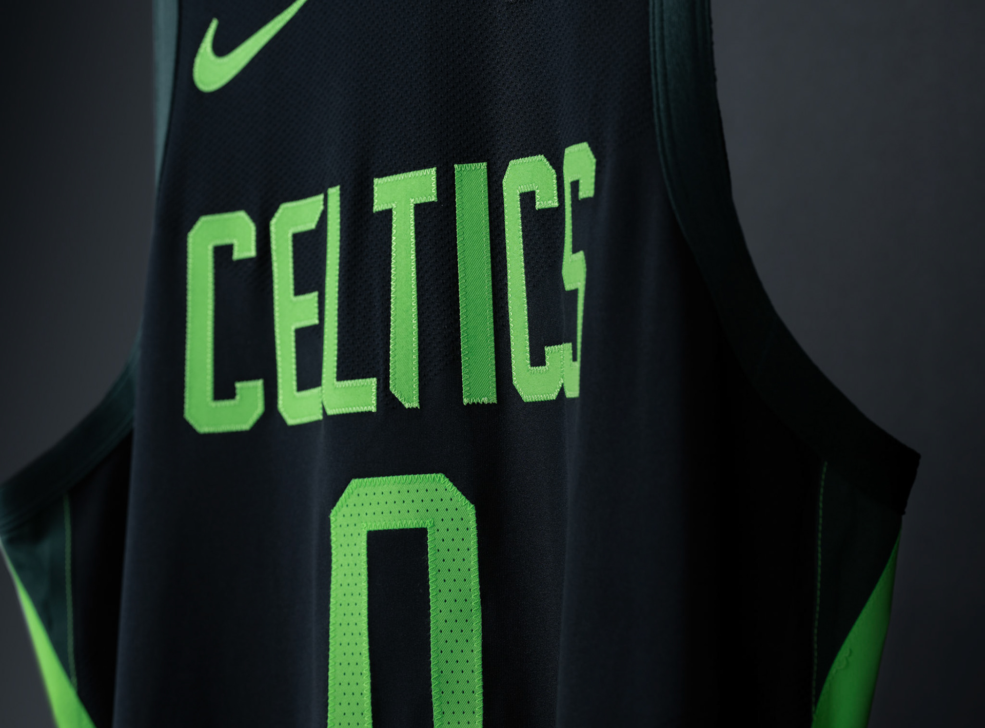 BRADFORD, MA - NOVEMBER 2, 2024: Product photography shoot of Celtics 24-25 City Edition Uniforms at Valyrian Studio (Photo by Keith Sliney).