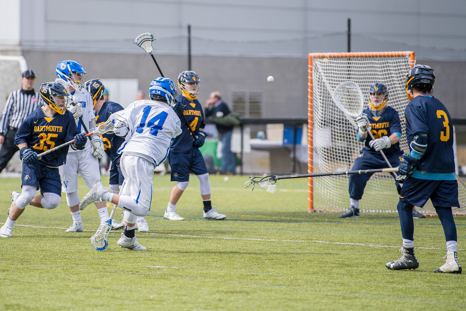 NORTON, MA - MARCH 24, 2018: Wheaton College Lacrosse vs Umass Dartmouth. Lyons won 14-2.