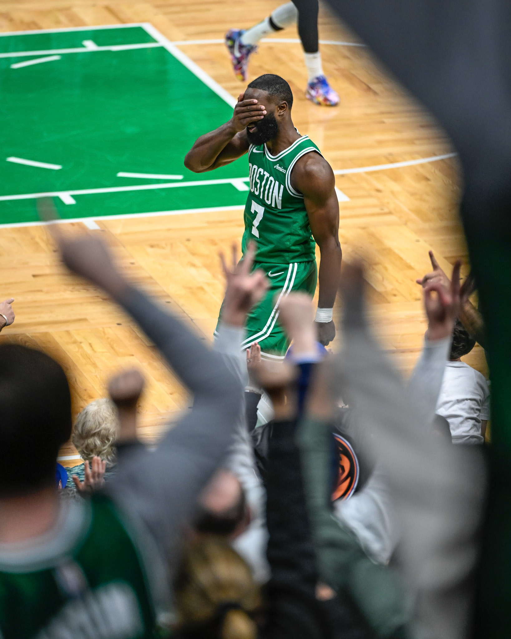 BOSTON, MA - MAY 7, 2025: Boston Celtics vs New York Knicks in Round 2 Game 2 of the NBA Playoffs at TD Garden (Photo by Keith Sliney).