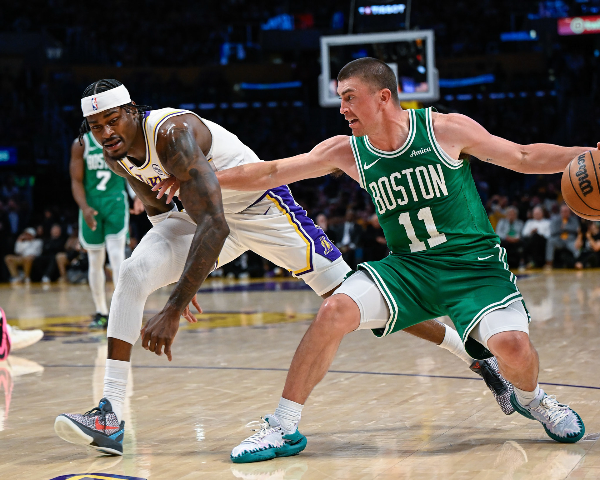 LOS ANGELES, CA - FEBRUARY 22, 2026: Boston Celtics vs LA Lakers at Crypto.com Arena (Photo by Keith Sliney).