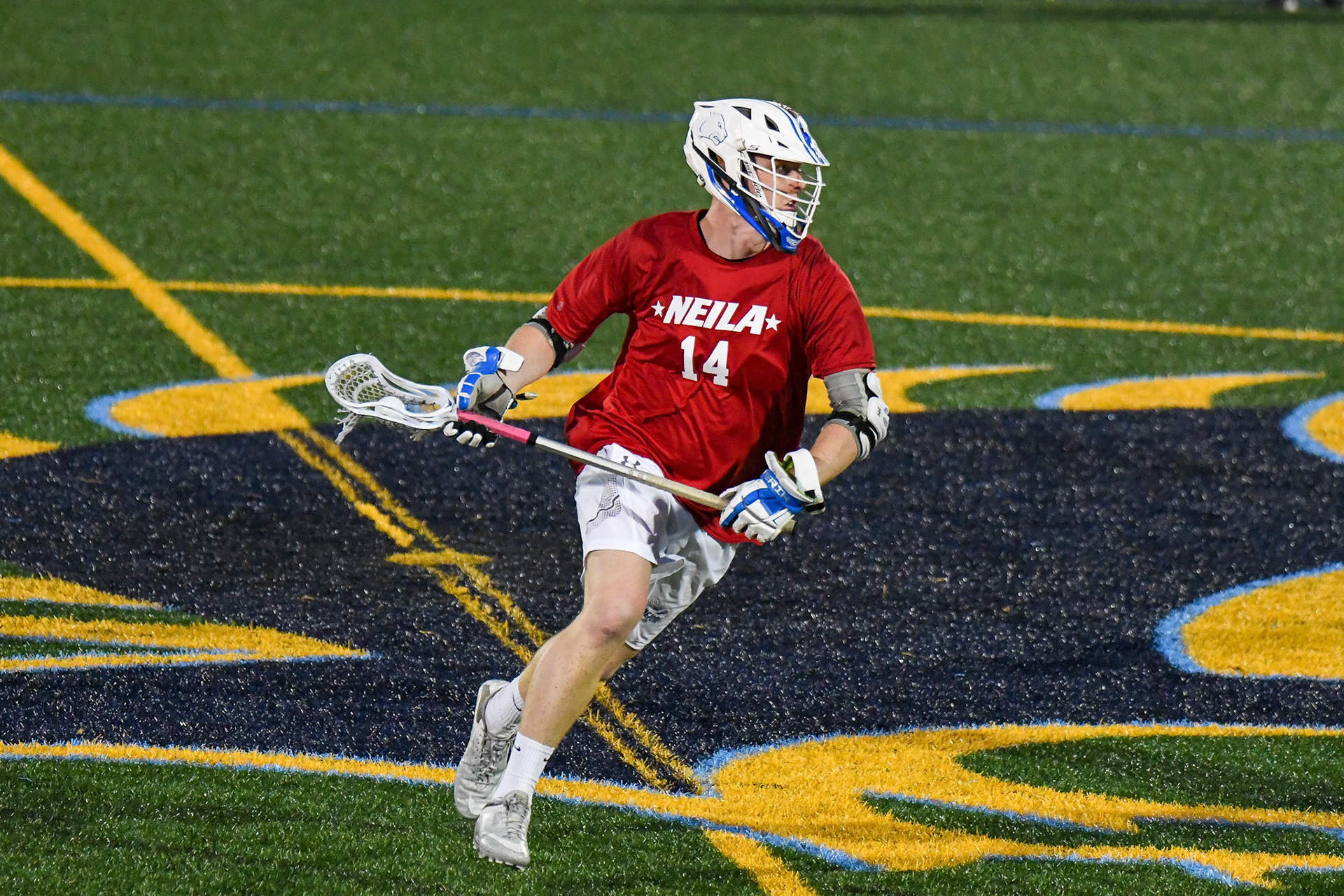 BRISTOL, RI - JUNE 4, 2021: Troy Sliney and Neal Canastra of Wheaton College Lacrosse play in the The New England Intercollegiate Lacrosse Association (NEILA) Senior All-Star Game at Roger Williams University (Photo by Keith Sliney).