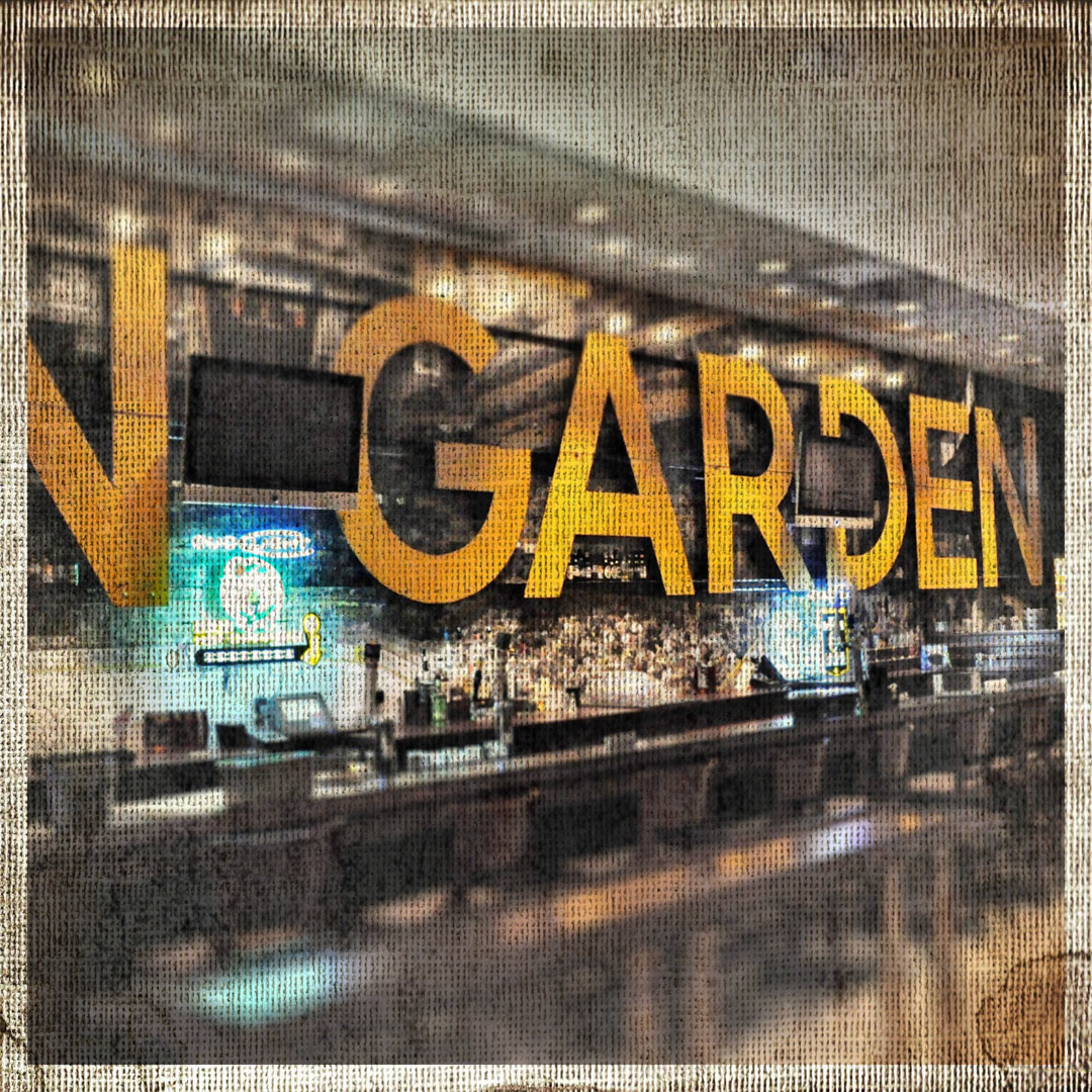 85. Boston Garden Sign ••• Before the original Boston Garden was demolished and replaced by the current TD Garden 1995, this sign graced the exterior on the Causeway Street side. It was preserved and now resides inside the building behind the bar in the Legends Club.  (#85 of 100 in the Boston Signage Project)