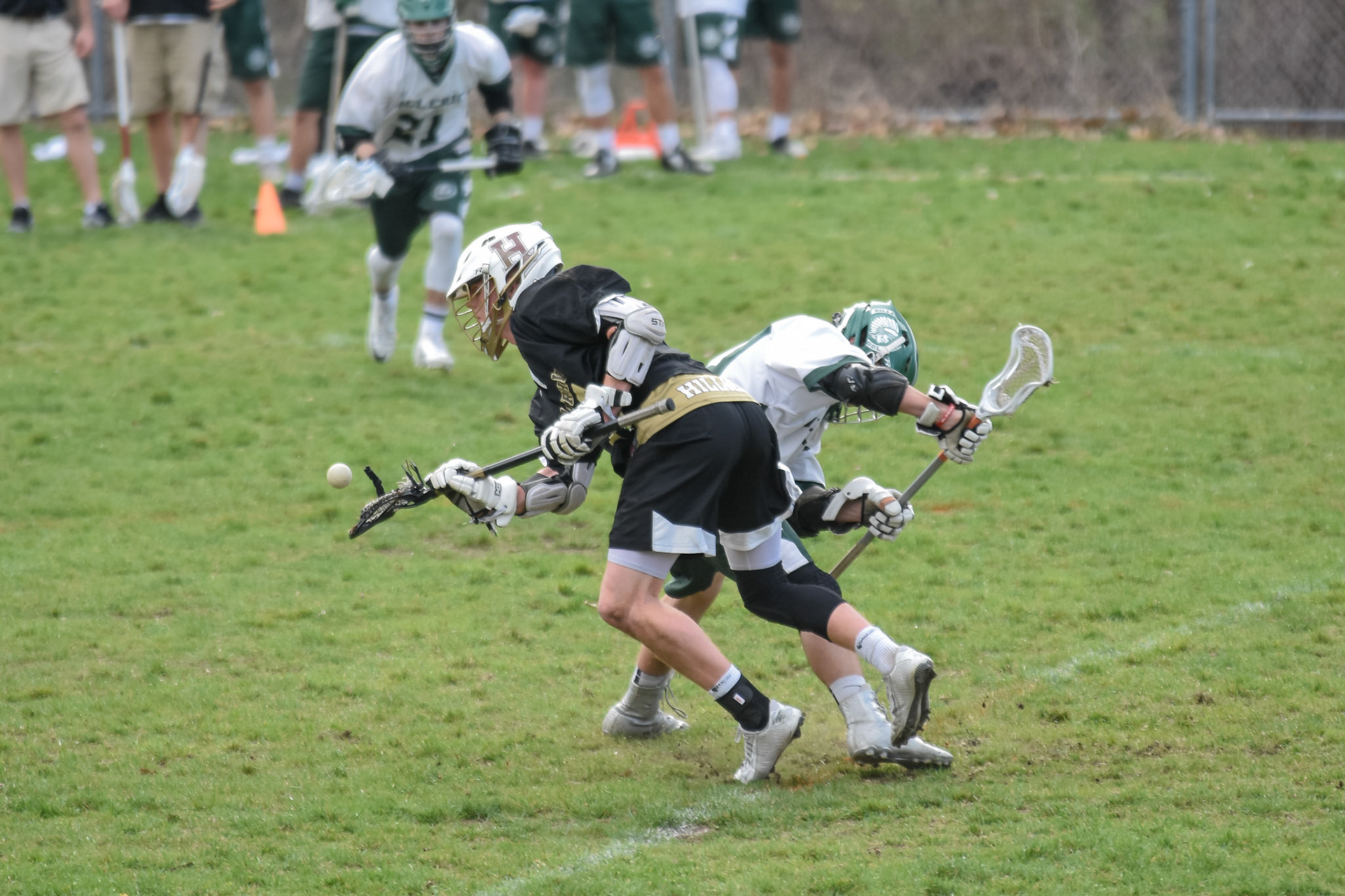 Haverhill High School vs Billerica High in Lacrosse on April 17, 2017. Haverhill Hillies lost 17-5. Photo by Keith Sliney