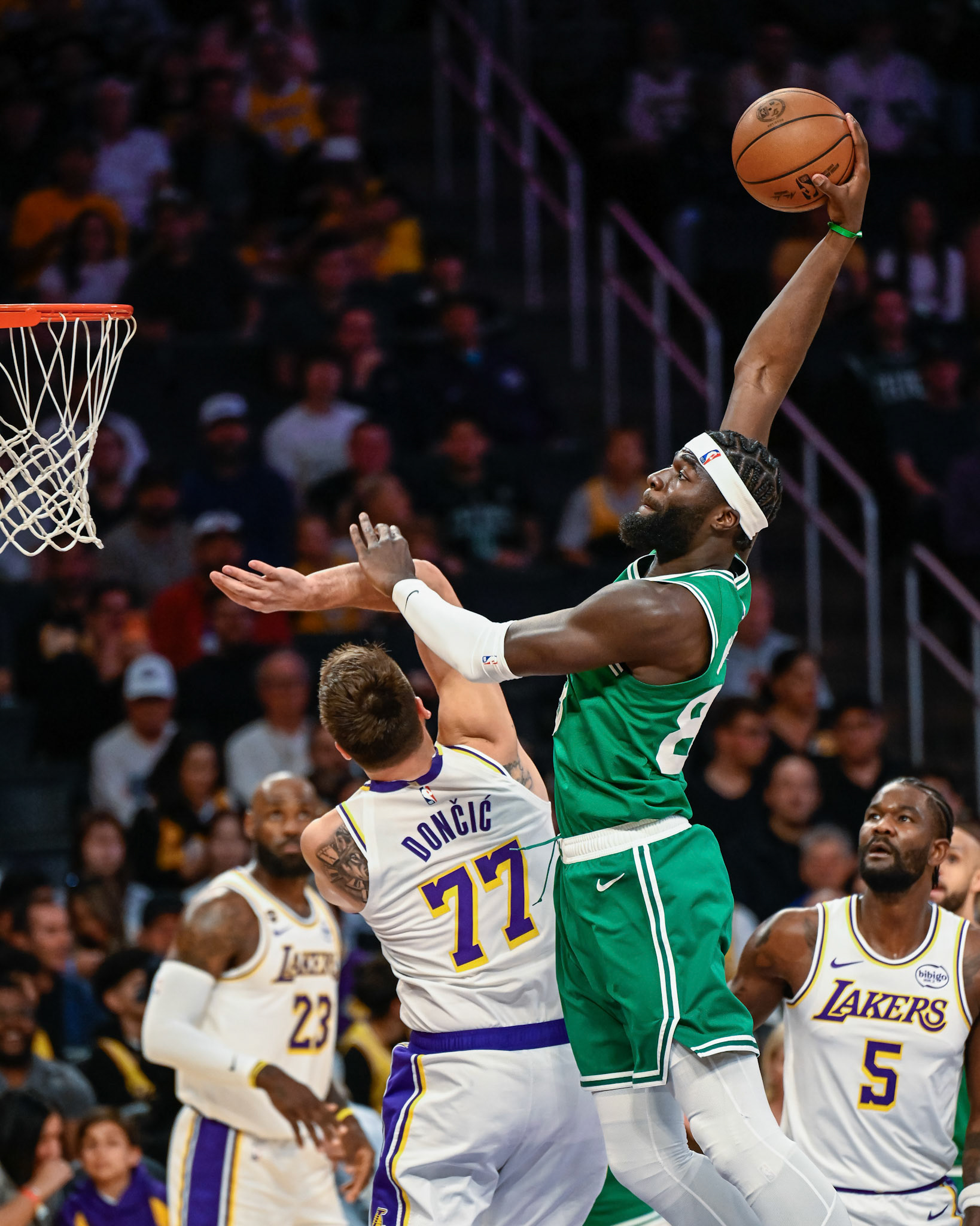 LOS ANGELES, CA - FEBRUARY 22, 2026: Boston Celtics vs LA Lakers at Crypto.com Arena (Photo by Keith Sliney).