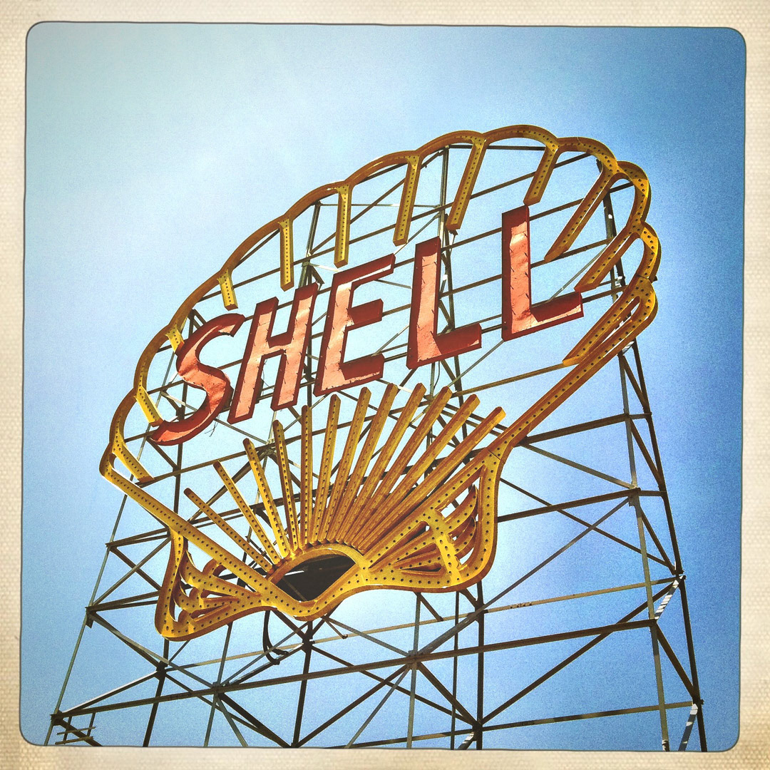 25. Shell Sign ••• Built in 1933, this 68-foot high piece of history is displayed on Magazine Street in Cambridge along the Charles River. Referred to as the "Spectacular" sign, it was added to the National Register of Historic Places in 1994. In the early 2010's, so many of the bulbs burned out that it appeared to spell the word “HELL” at night, and offended residents petitioned for it to be shut off. (#25 of 100 in the Boston Signage Project)