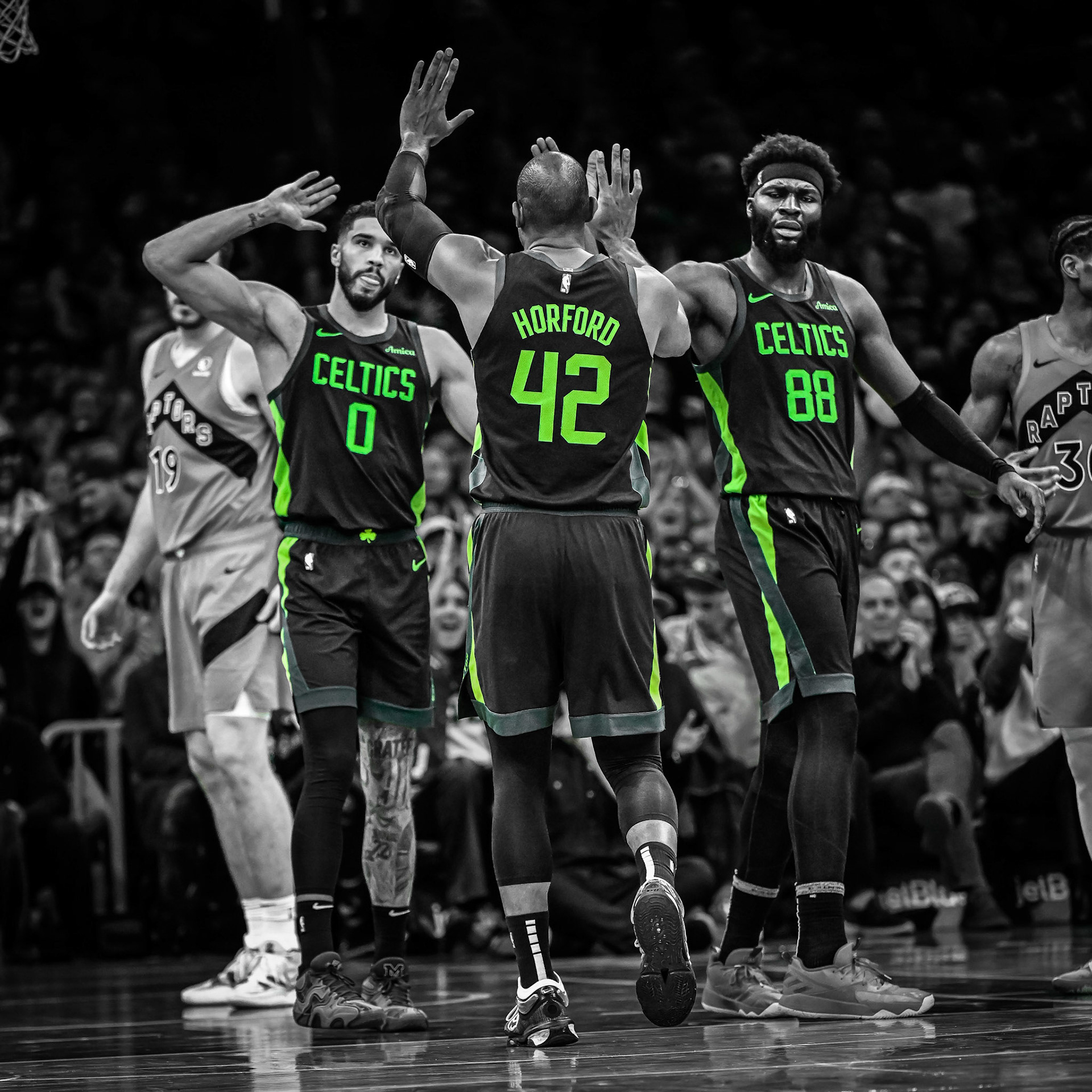 BOSTON, MA - NOVEMBER 16, 2024: Boston Celtics vs Toronto Raptors at TD Garden (Photo by Keith Sliney).