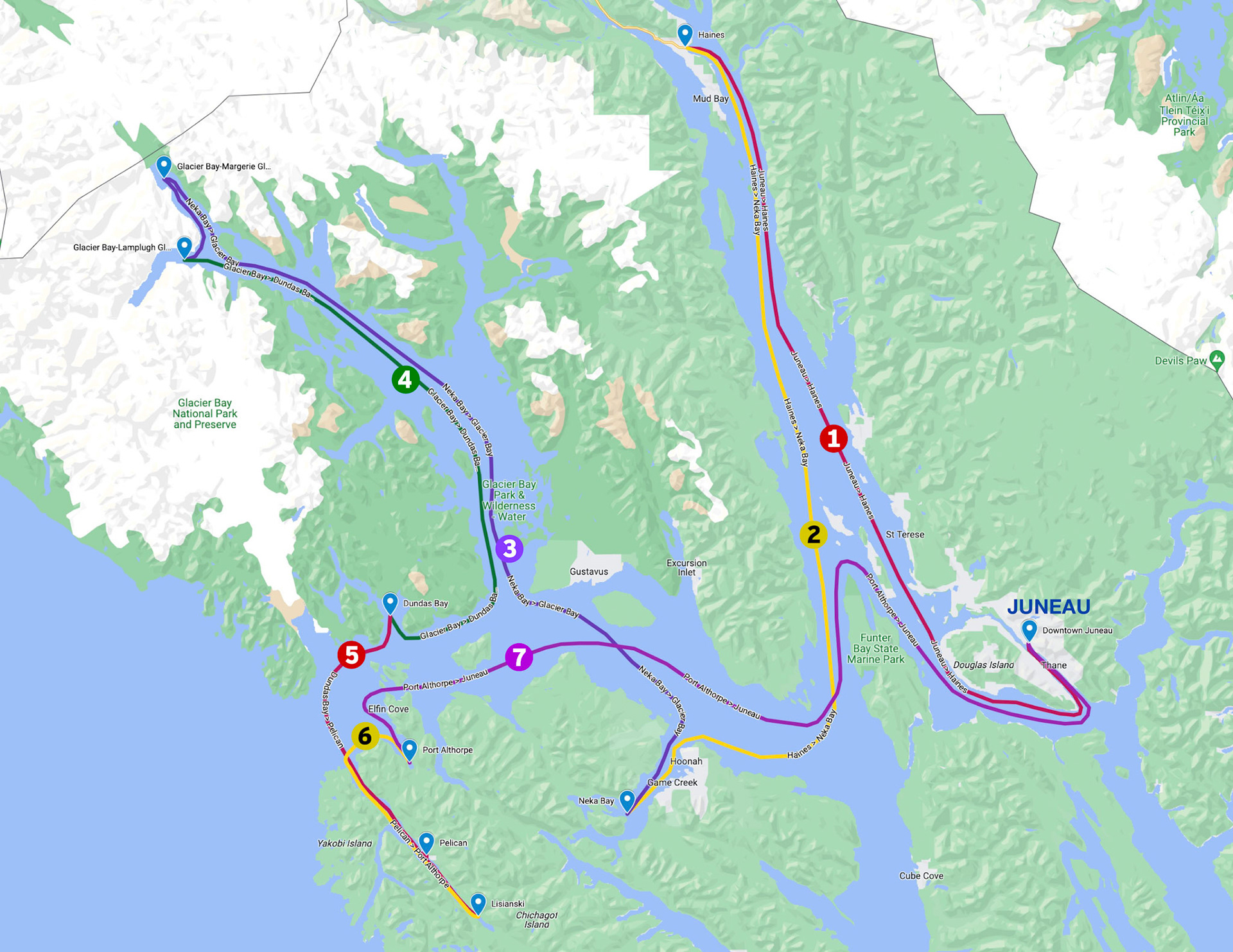 Alaska Trip Map Routes3