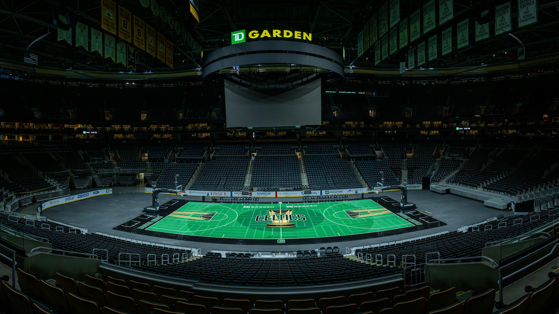 BOSTON, MA - NOVEMBER 5, 2024: Photo of Boston Celtics NBA Cup Court at TD Garden (Photo by Keith Sliney).