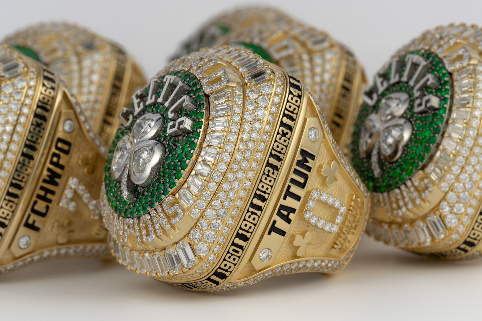 BOSTON, MA - OCTOBER 21, 2024: Photography shoot of the Boston Celtics 2024 World Championship Rings the day before Opening Night (Photo by Keith Sliney).