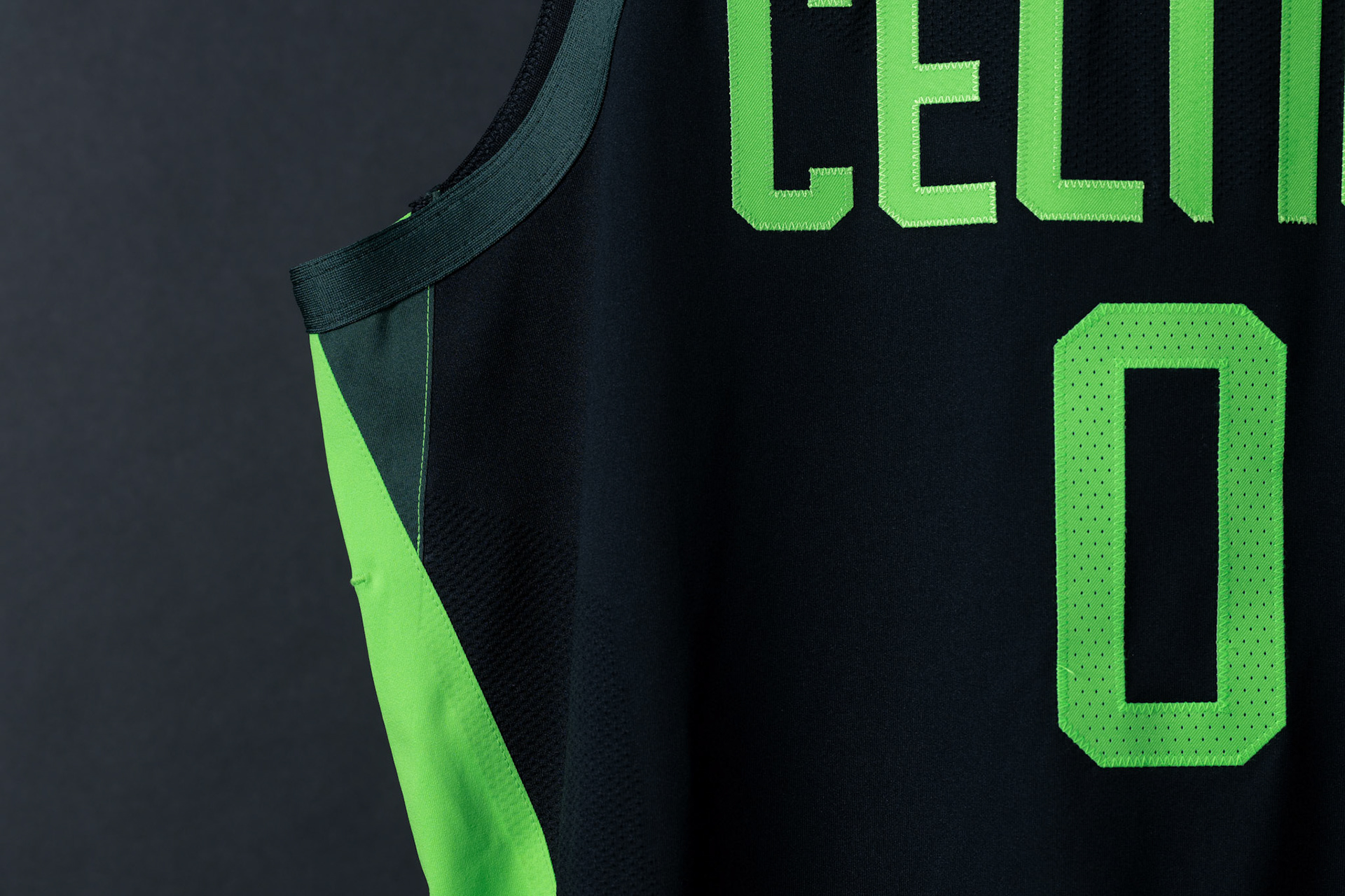 BRADFORD, MA - NOVEMBER 2, 2024: Product photography shoot of Celtics 24-25 City Edition Uniforms at Valyrian Studio (Photo by Keith Sliney).