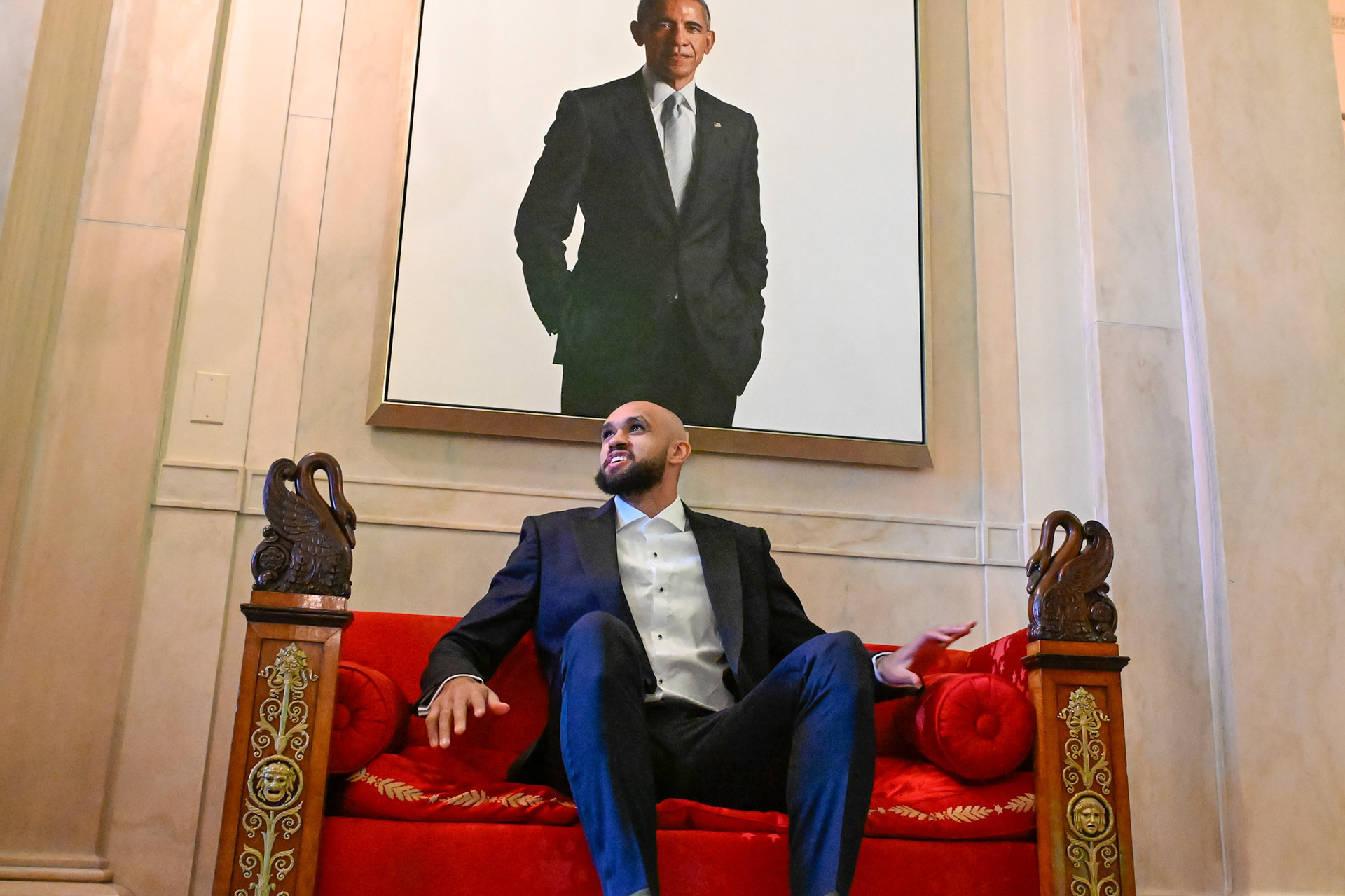 WASHINGTON DC - NOVEMBER 21, 2024: Boston Celtics visit the President Joe Biden at White House in Washington DC to celebrate their 2024 NBA Championship (Photo by Keith Sliney).