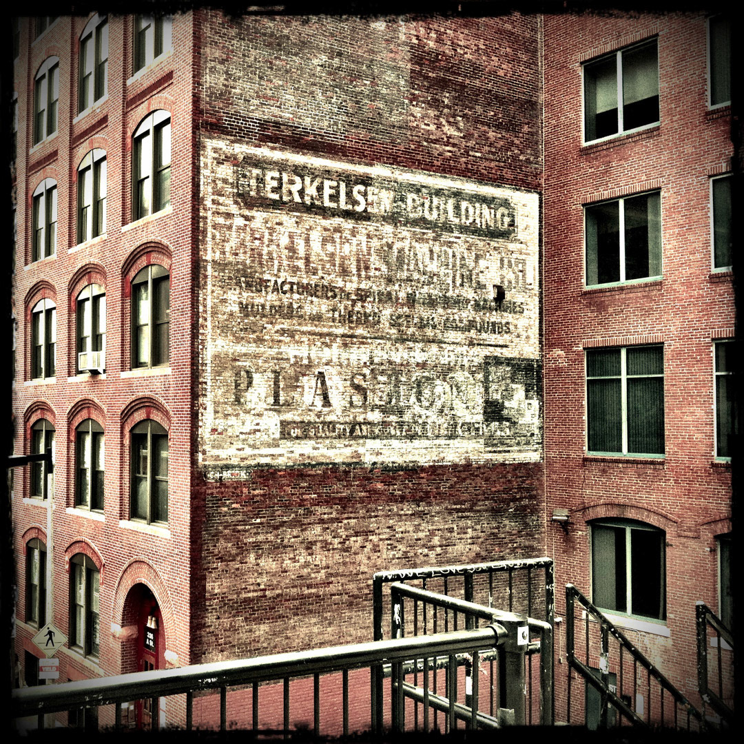 72. Terkelsen Building Sign ••• One of the nicest ghost signs in the commonwealth is viewable on Summer Street in Southie at the former home of the Terkelsen Machine Company, "manafacturers of spiral washing machines". (#72 of 100 in the Boston Signage Project)