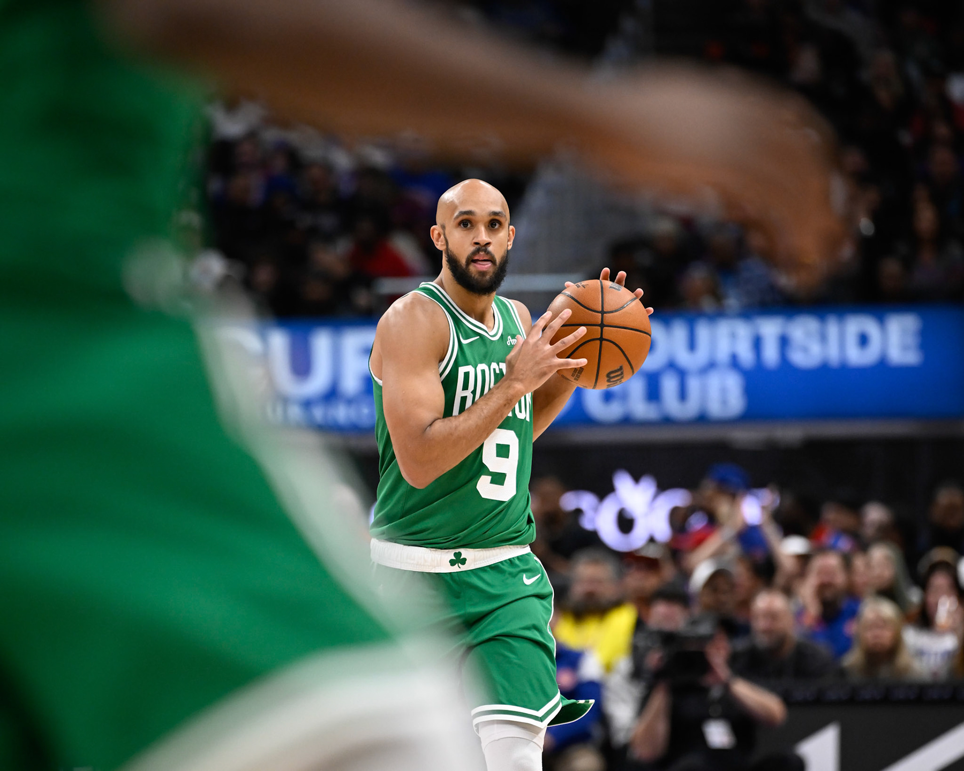 DETROIT, MI - OCTOBER 26, 2025: Boston Celtics vs Detroit Pistons at Little Caesars Arena (Photo by Keith Sliney).