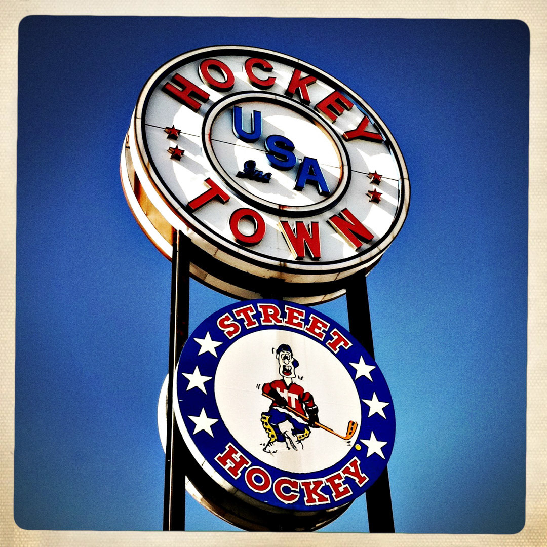 22. Hockeytown USA Sign ••• Our region has hockey running through it's veins, so lets head up to the twin rinks on Route 1 and check out this classic piece of signage. Located about a slapshot away from the Hilltop, Hockeytown is the place to skate for the young and old alike. I used to play here as a peewee back in the day, and it appears the place hasn’t changed a bit. (#22 of 100 in the Boston Signage Project)