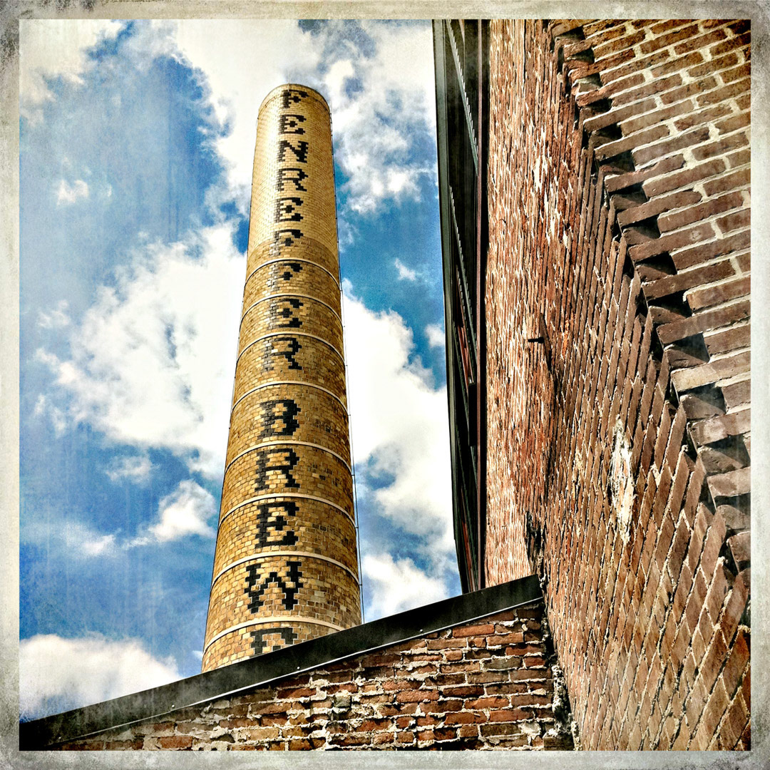 62. Old Haffenreffer Brewery Sign ••• The space currently occupied by Samuel Adams beer maker Boston Beer Company was once the home to the legendary Haffenreffer Brewery. Many of the original buildings and remnants from when the complex was built in late 1800s are still around. The top of the smokestack that towers over the brewery has been intentionally shortened over the years for zoning reasons, so the letters HAF are missing. (#62 of 100 in the Boston Signage Project) ••• 2023 Update: They've built a wireframe structure at the top of the smokestack and added the letters HAF to complete the missing name.