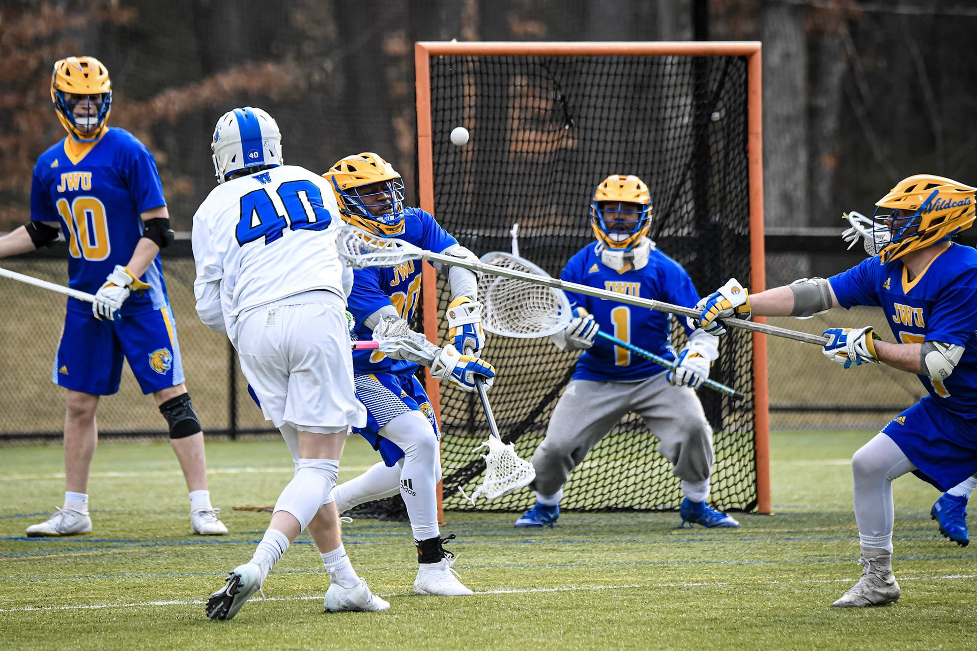 NORTON, MA - FEBRUARY 29, 2020: Wheaton College Lacrosse vs Johnson &amp; Wales University (Photo by Keith Sliney).