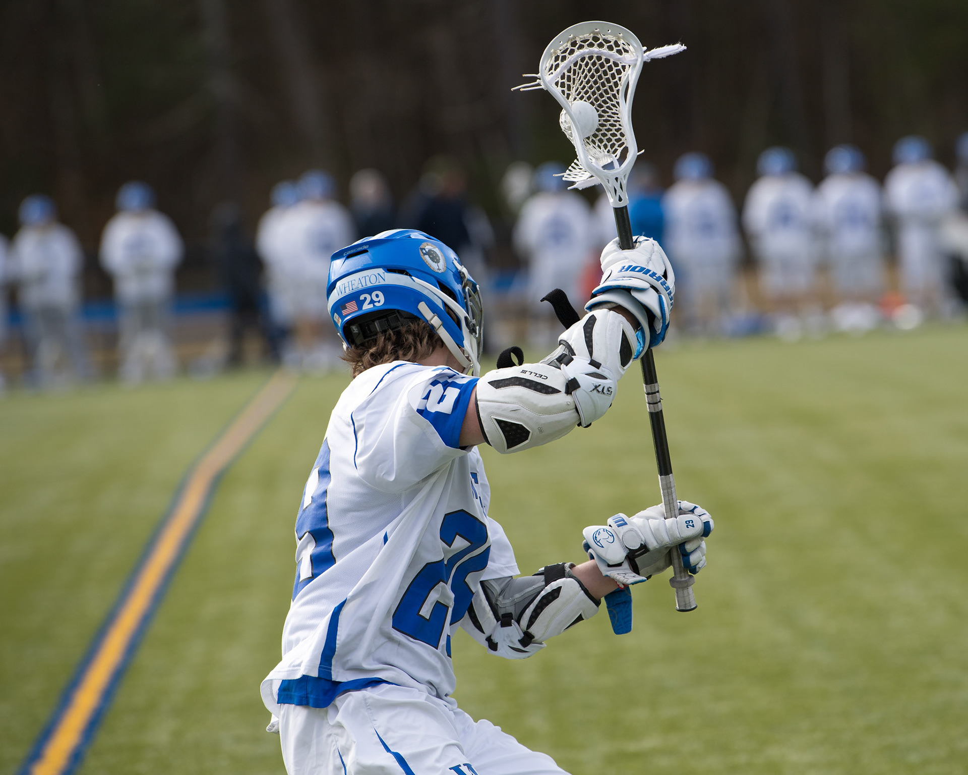NORTON, MA - March 3, 2018: Wheaton College Lacrosse vs Johnson &amp; Wales University. Wheaton won 14-9. Photo by Keith Sliney.