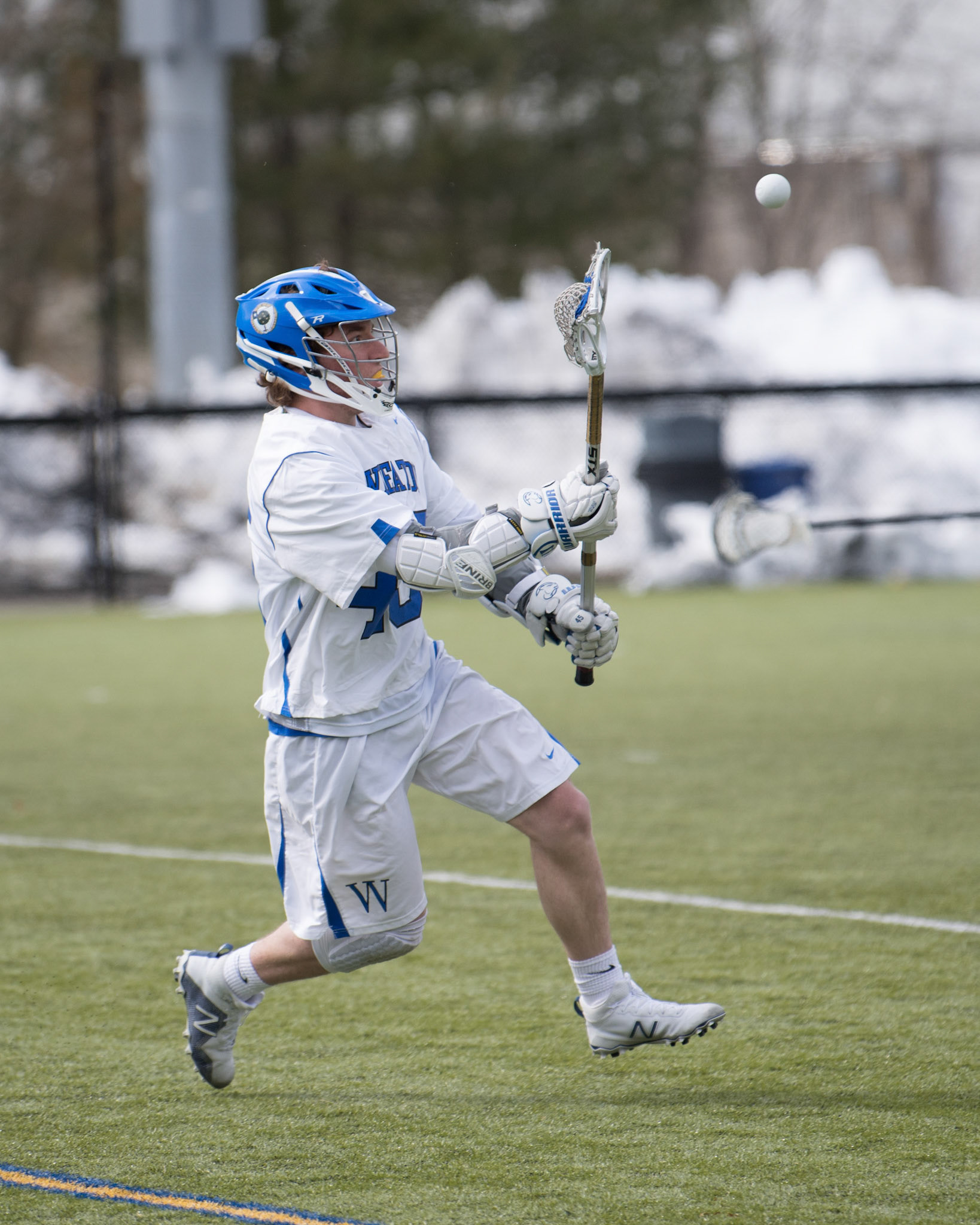 NORTON, MA - MARCH 24, 2018: Wheaton College Lacrosse vs Umass Dartmouth. Lyons won 14-2.