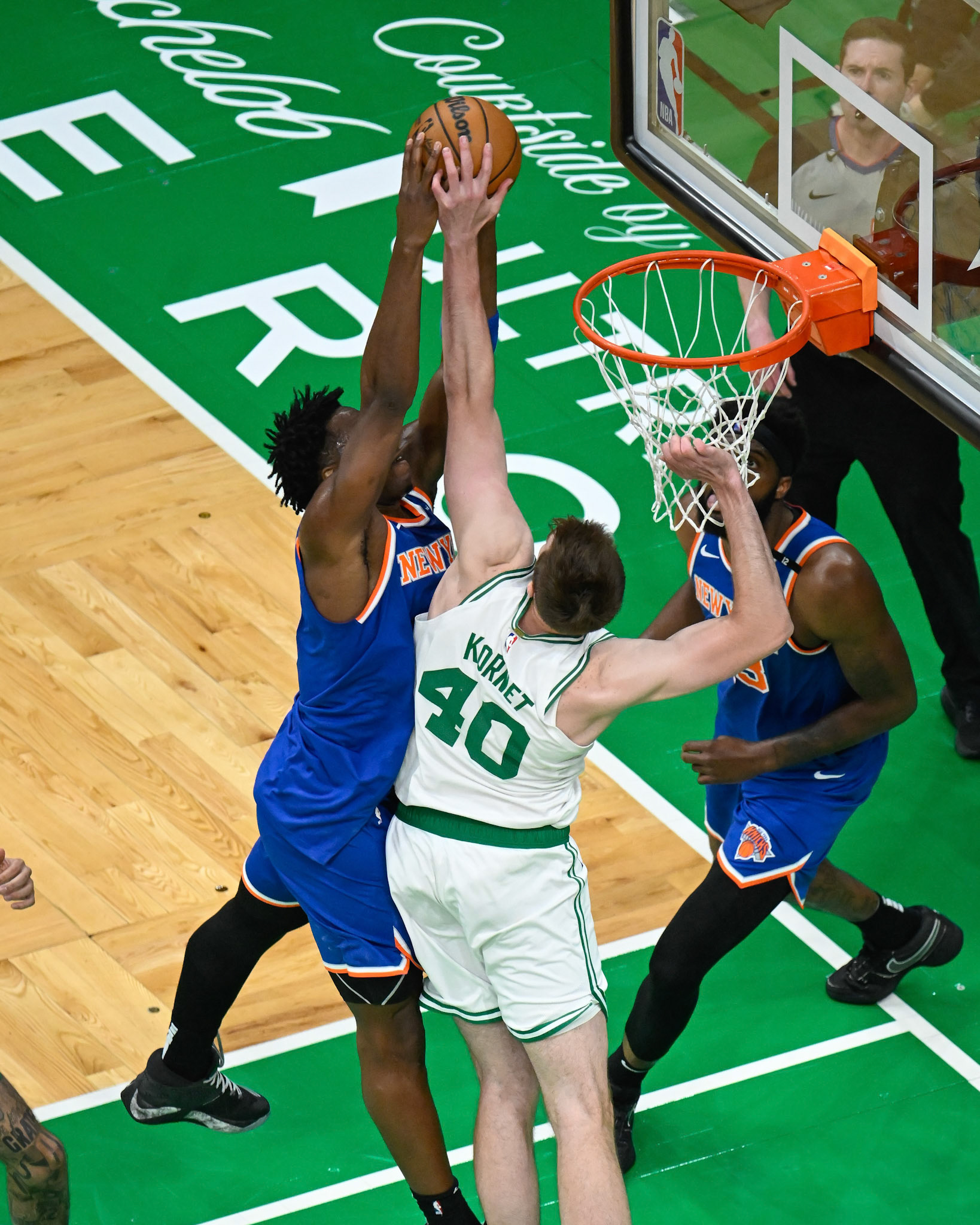BOSTON, MA - MAY 5, 2025: Boston Celtics vs New York Knicks in Round 2 Game 1 of the NBA Playoffs at TD Garden (Photo by Keith Sliney).